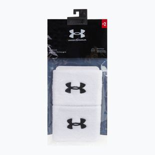 Frotki na nadgarstek męskie Under Armour Performance Wristbands 2 szt. white/black