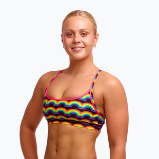 Góra od stroju kąpielowego Funkita Sports Top rainbowie