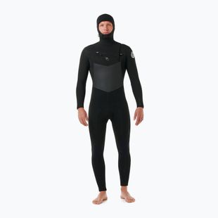 Pianka do pływania męska Rip Curl Dawn Patrol Hooded 6/4 mm Chest Zip black
