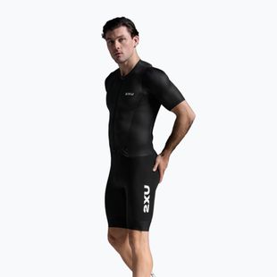 Kombinezon triathlonowy męski 2XU Aero Hex Sleeved black/white