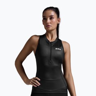 Koszulka triathlonowa damska 2XU Core Tri Tank black/white