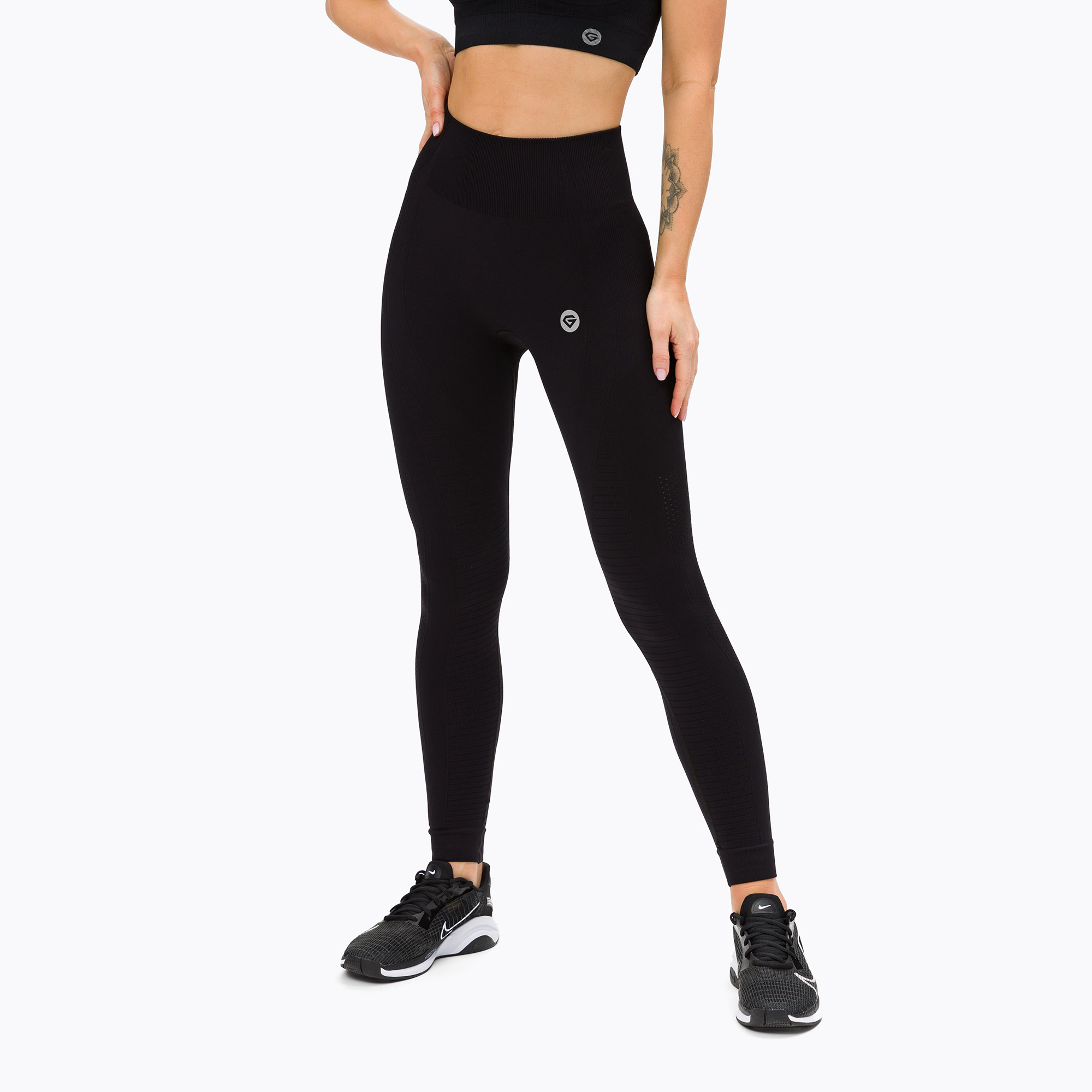 Legginsy treningowe damskie Gym Glamour Bezszwowe black | WYSYŁKA W 24H | 30 DNI NA ZWROT