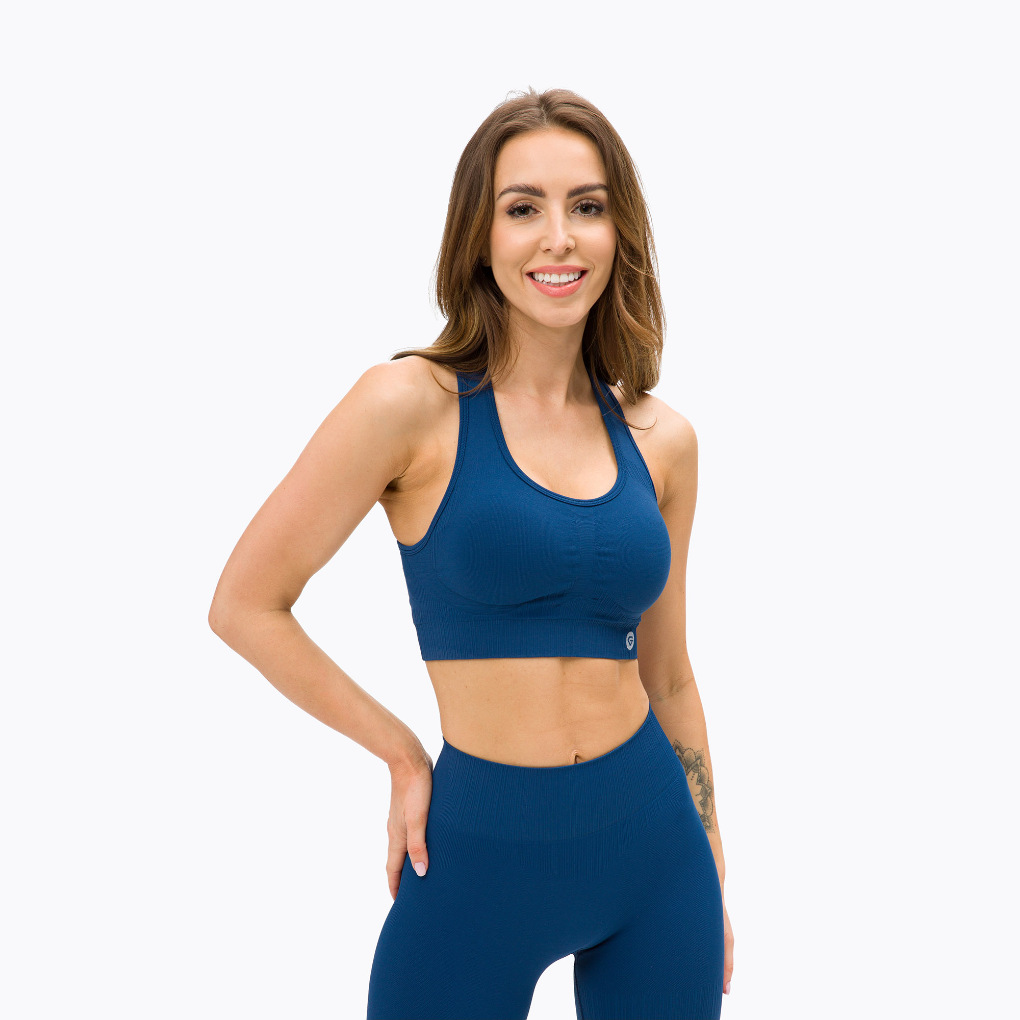 Biustonosz treningowy Gym Glamour Push Up classic blue | WYSYŁKA W 24H | 30 DNI NA ZWROT