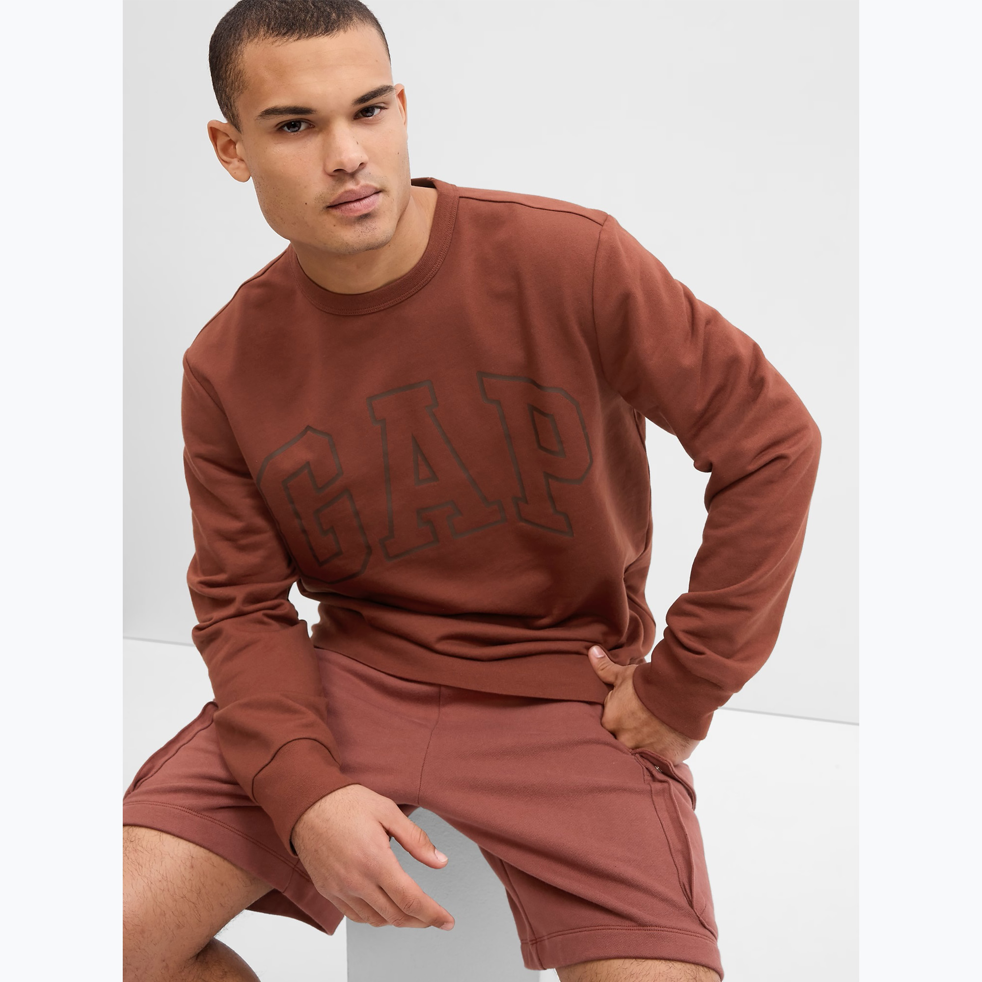 Bluza męska GAP Logo Crewneck burnt russet | WYSYŁKA W 24H | 30 DNI NA ZWROT