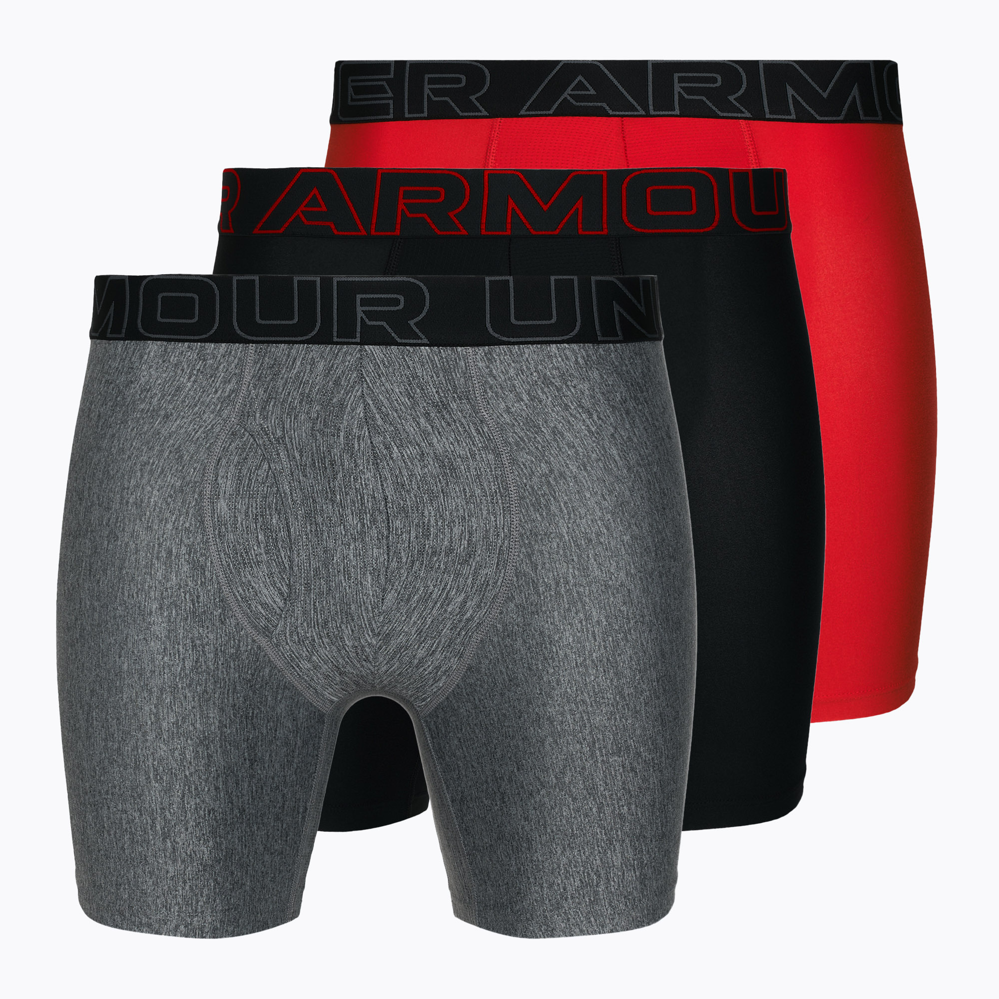 Bokserki męskie Under Armour Perf Tech 6in 3 pary red/grey/black | WYSYŁKA W 24H | 30 DNI NA ZWROT