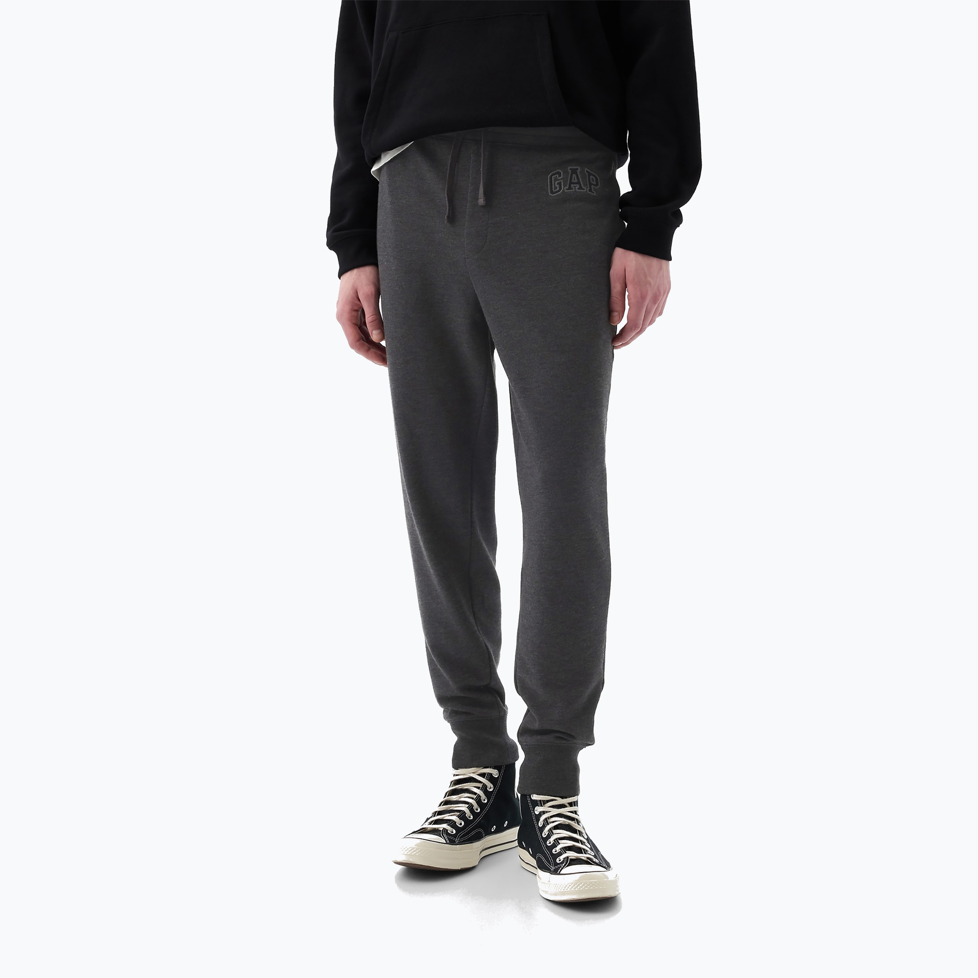 Spodnie męskie GAP Heritage French Terry Loggo Jogger charcoal heather grey | WYSYŁKA W 24H | 30 DNI NA ZWROT