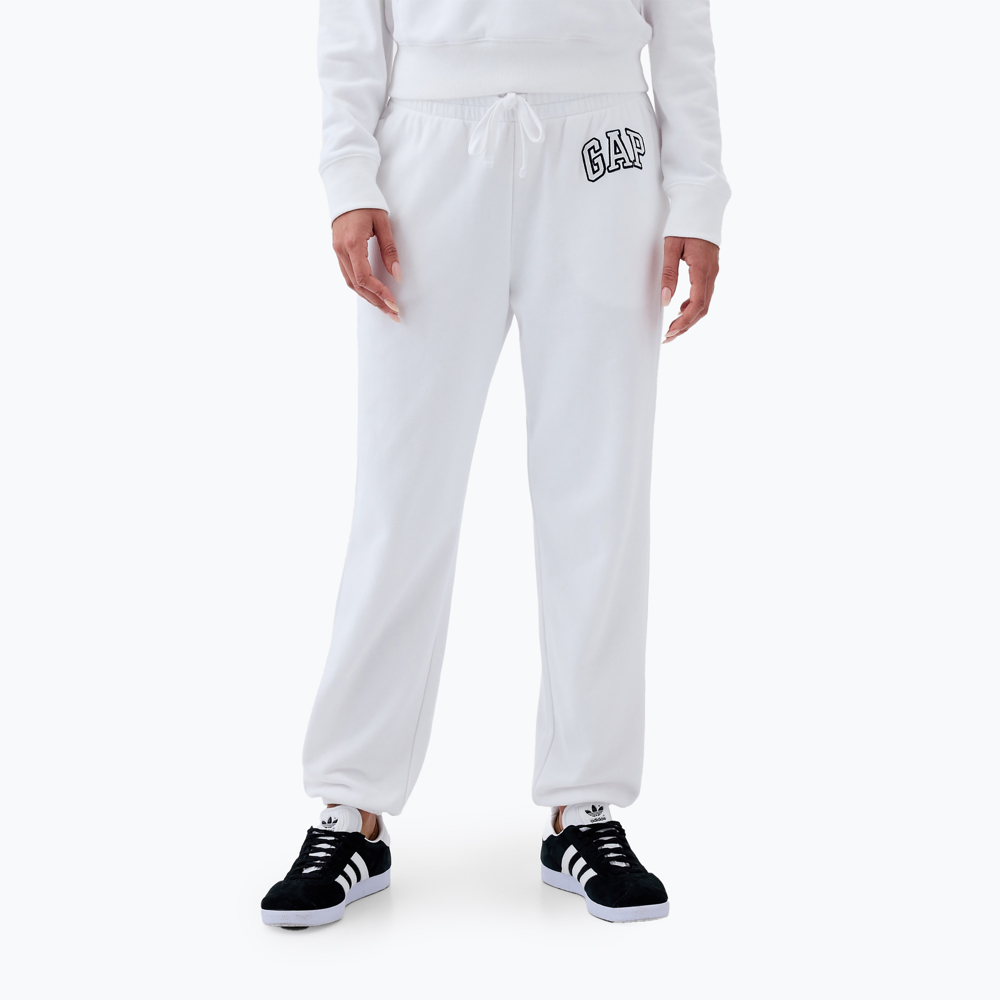 Spodnie damskie GAP French Logo Jogger optic white | WYSYŁKA W 24H | 30 DNI NA ZWROT