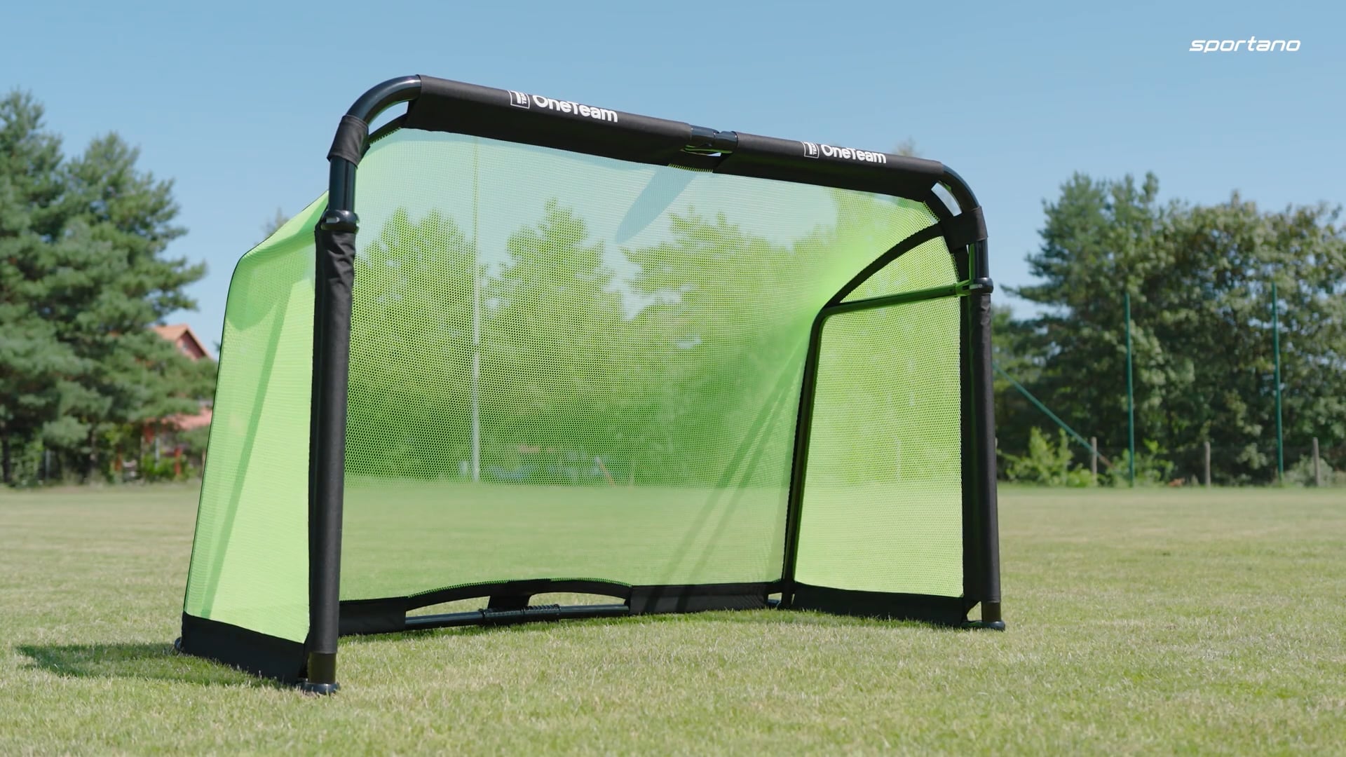 Bramka do piłki nożnej OneTeam SWIFTGOAL 180 x 120 cm składana czarny/zielony
