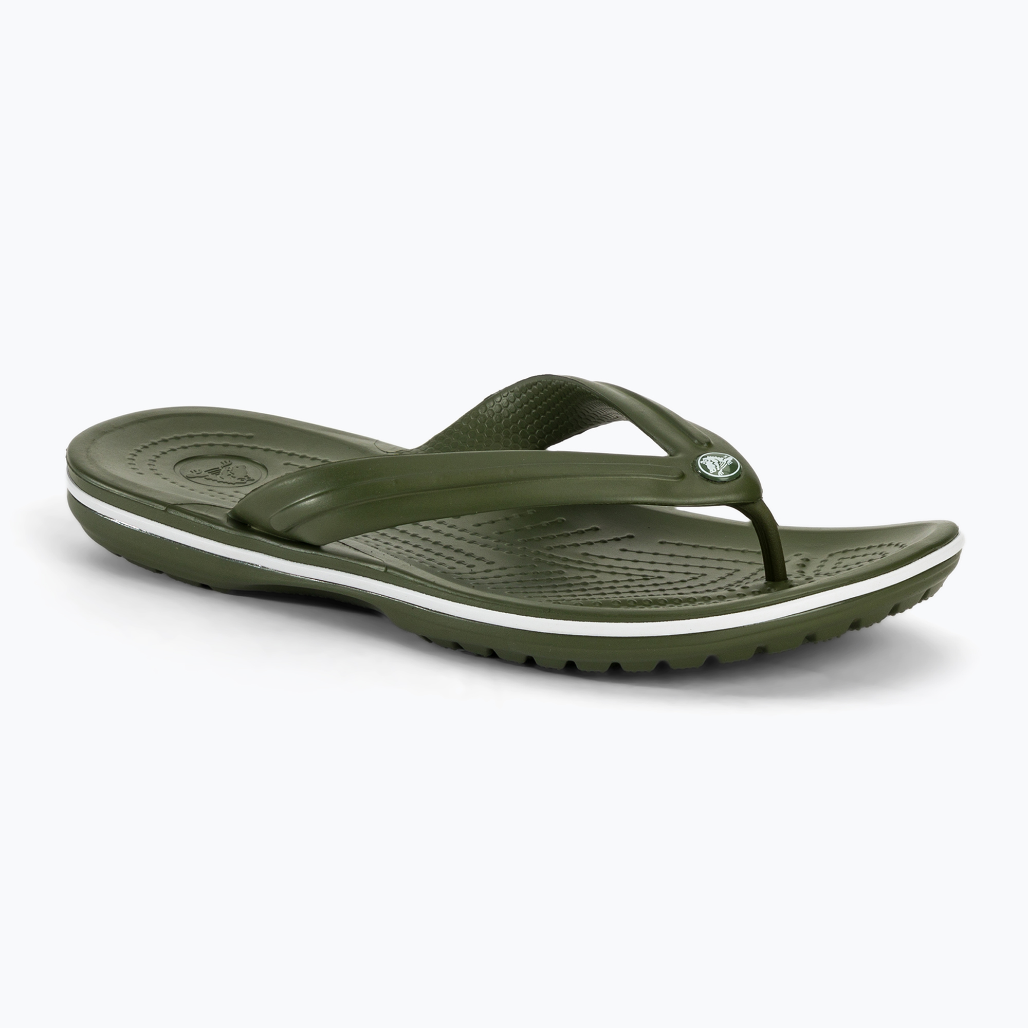 Japonki Crocs Crocband Flip army green/white | WYSYŁKA W 24H | 30 DNI NA ZWROT