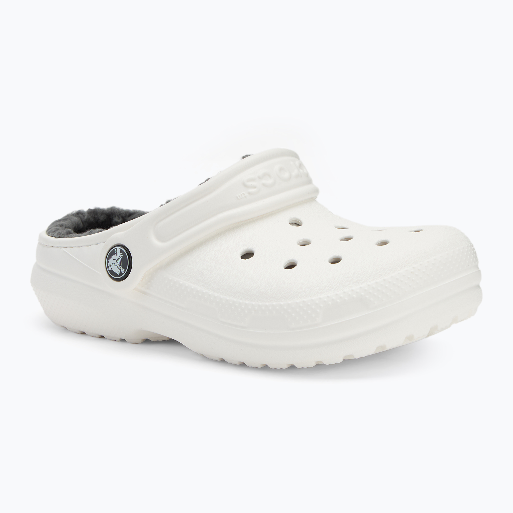 Klapki dziecięce Crocs Classic Lined Clog Kids white/grey | WYSYŁKA W 24H | 30 DNI NA ZWROT