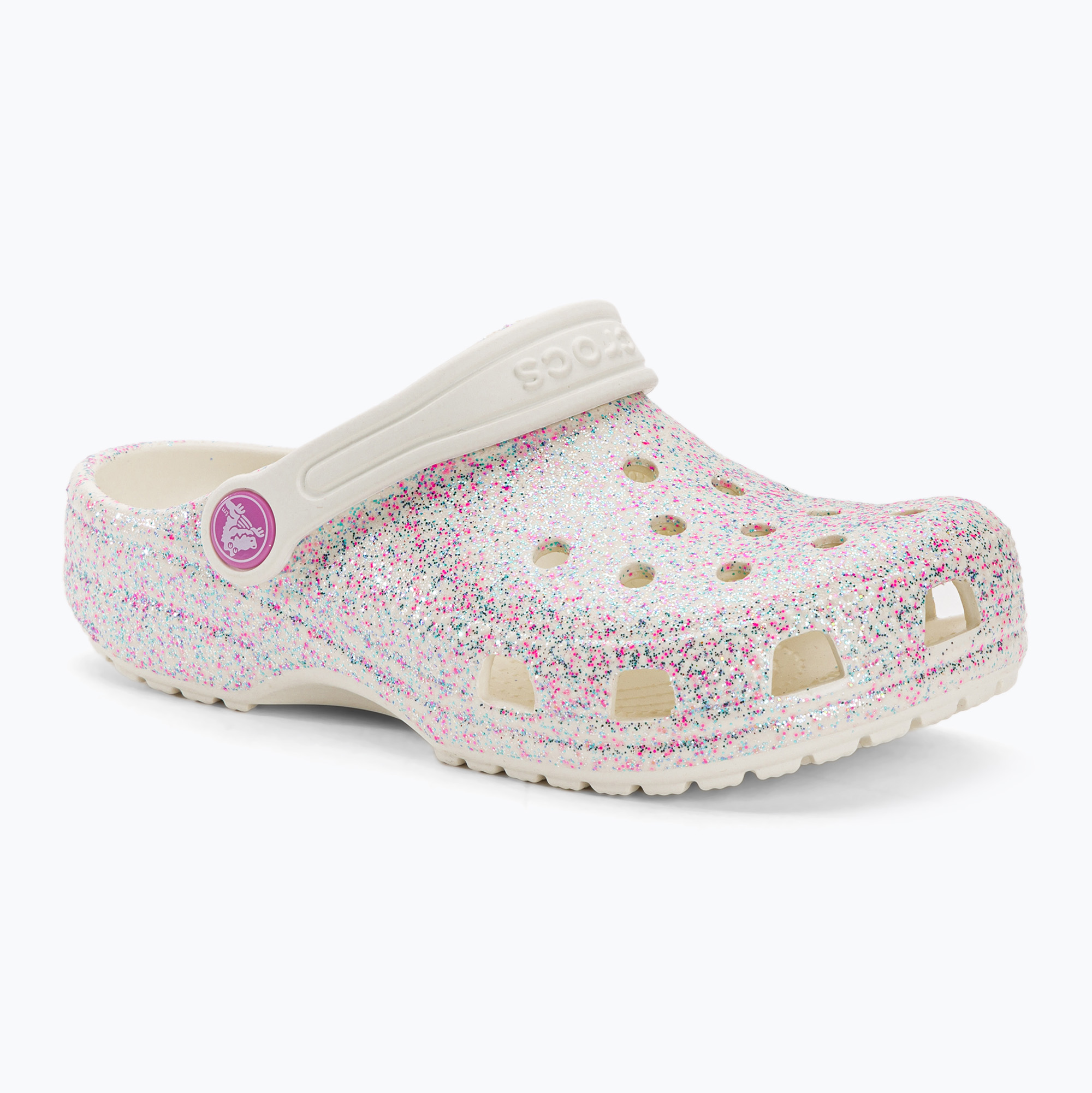 Klapki dziecięce Crocs Classic Glitter Clog bianco sporco | WYSYŁKA W 24H | 30 DNI NA ZWROT