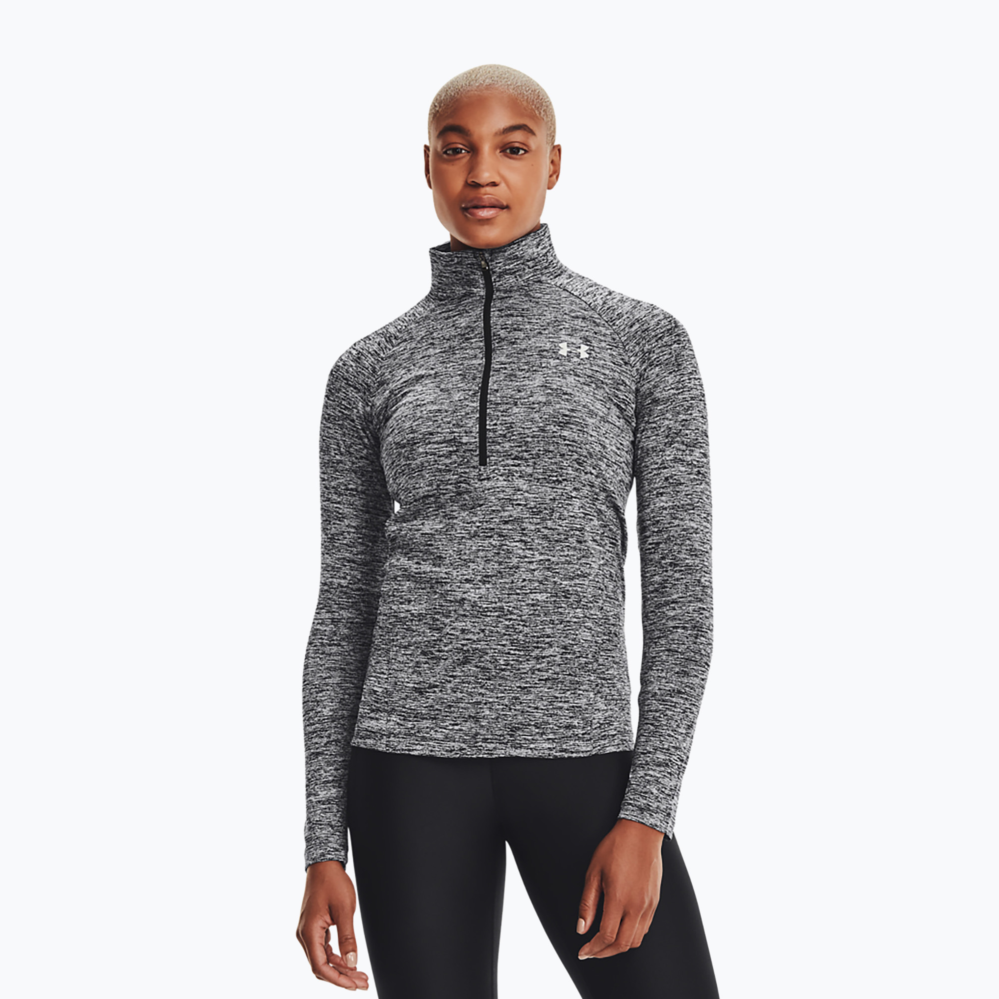 Bluza damska Under Armour Tech 1/2 Zip - Twist black/black/metallic silver | WYSYŁKA W 24H | 30 DNI NA ZWROT