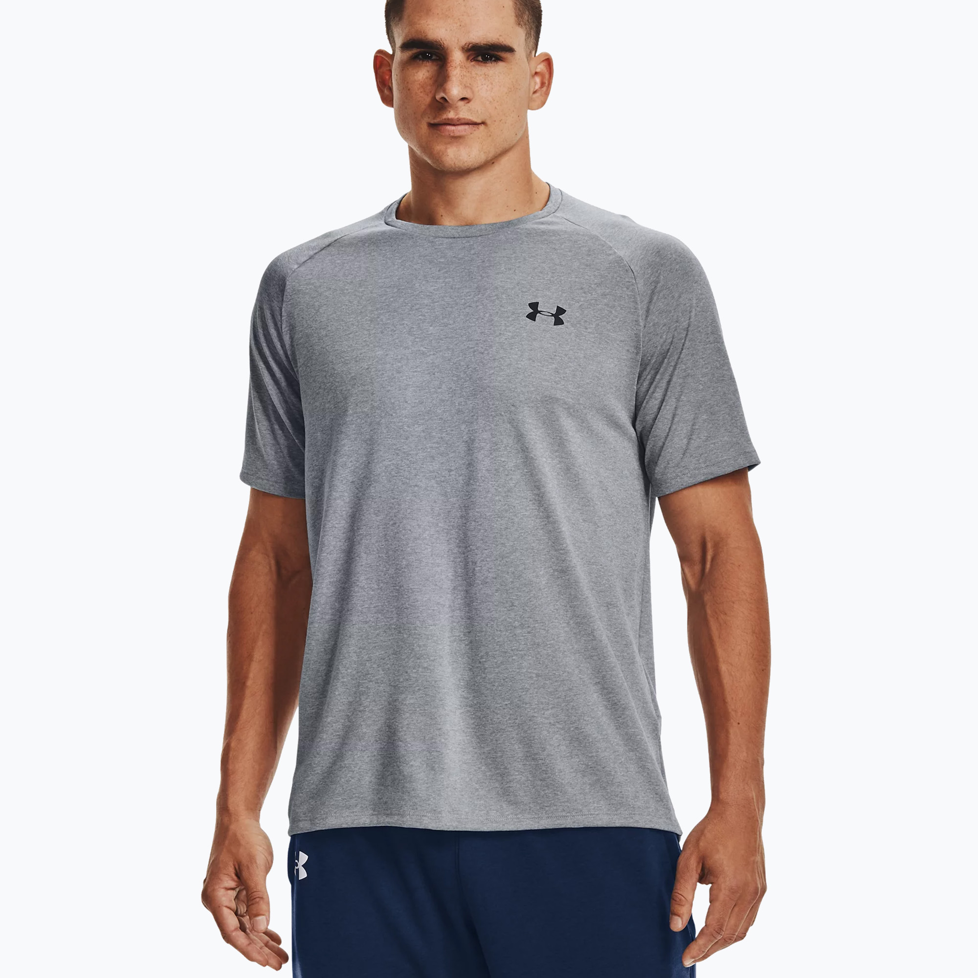 Koszulka treningowa męska Under Armour Tech 2.0 steel light heather/black | WYSYŁKA W 24H | 30 DNI NA ZWROT