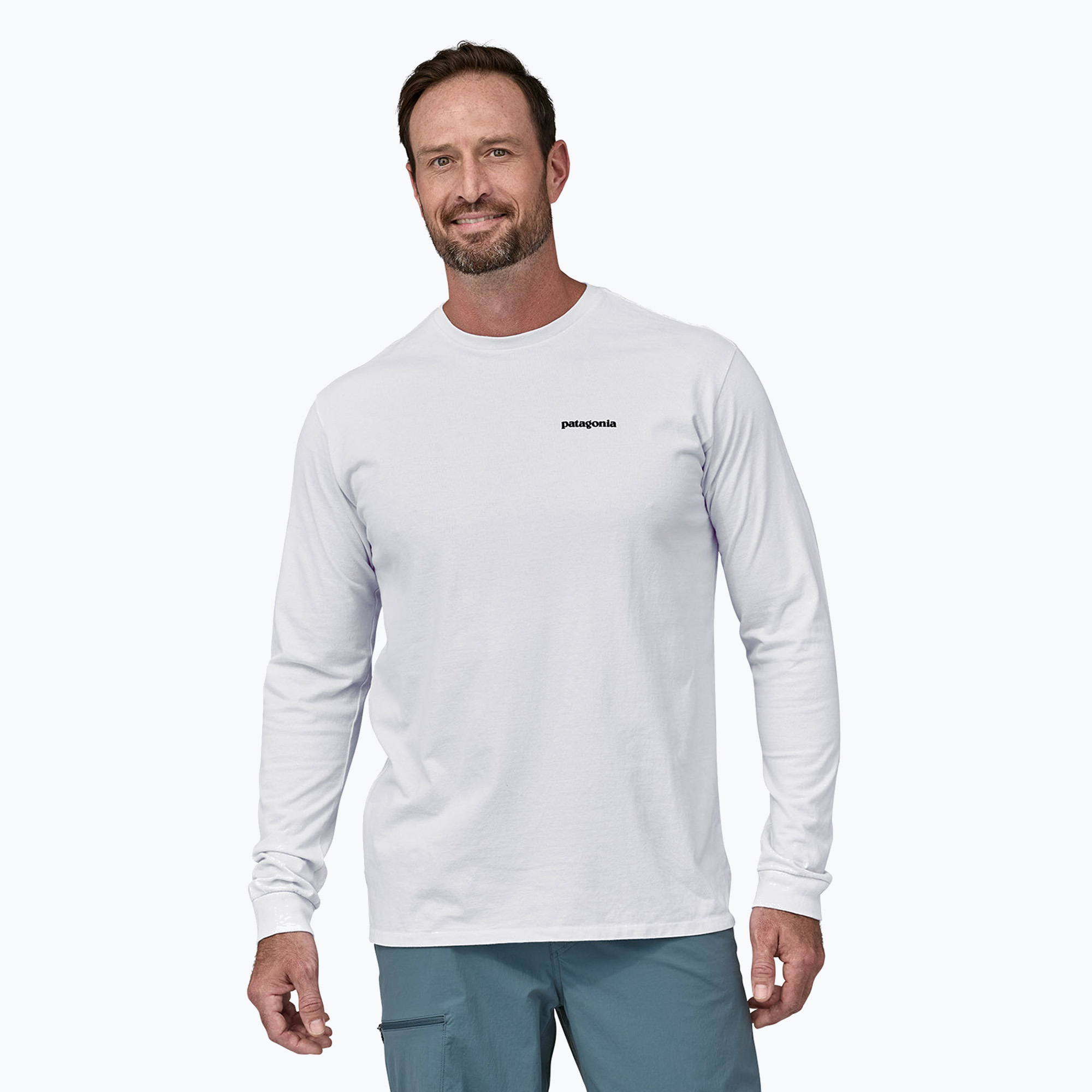 Longsleeve męski Patagonia P-6 Logo Responsibili white | WYSYŁKA W 24H | 30 DNI NA ZWROT