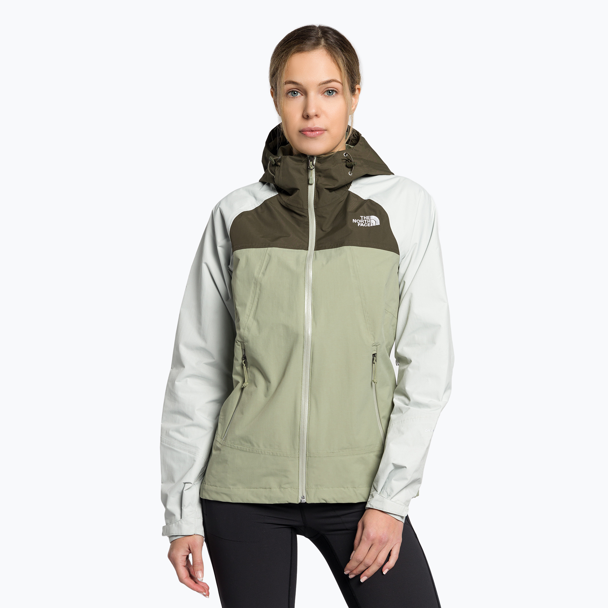 Kurtka przeciwdeszczowa damska The North Face Stratos tea green/new taupe green/tin grey | WYSYŁKA W 24H | 30 DNI NA ZWROT