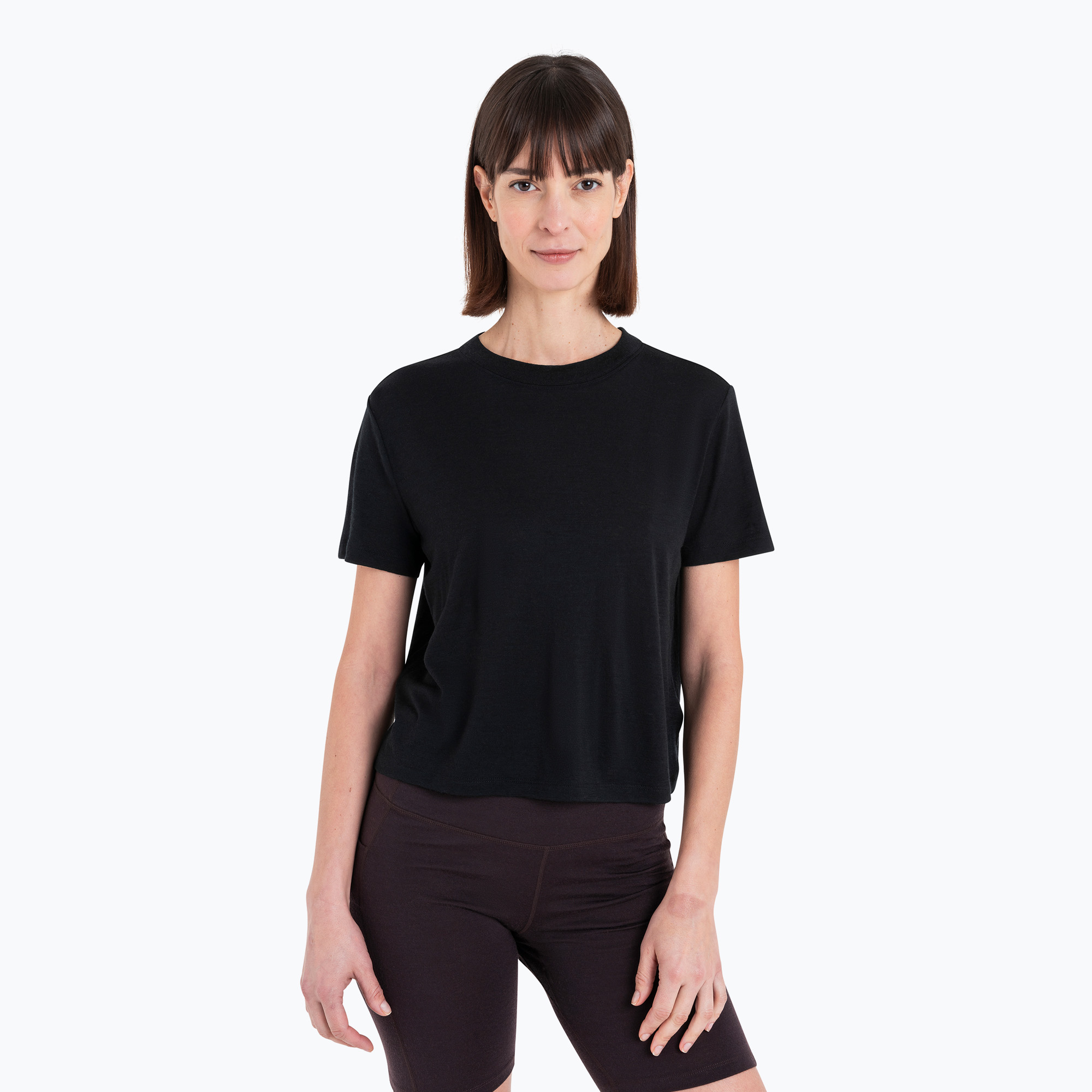 Koszulka trekkingowa damska icebreaker Merino 150 Tech Lite III SS Crop Tee black | WYSYŁKA W 24H | 30 DNI NA ZWROT