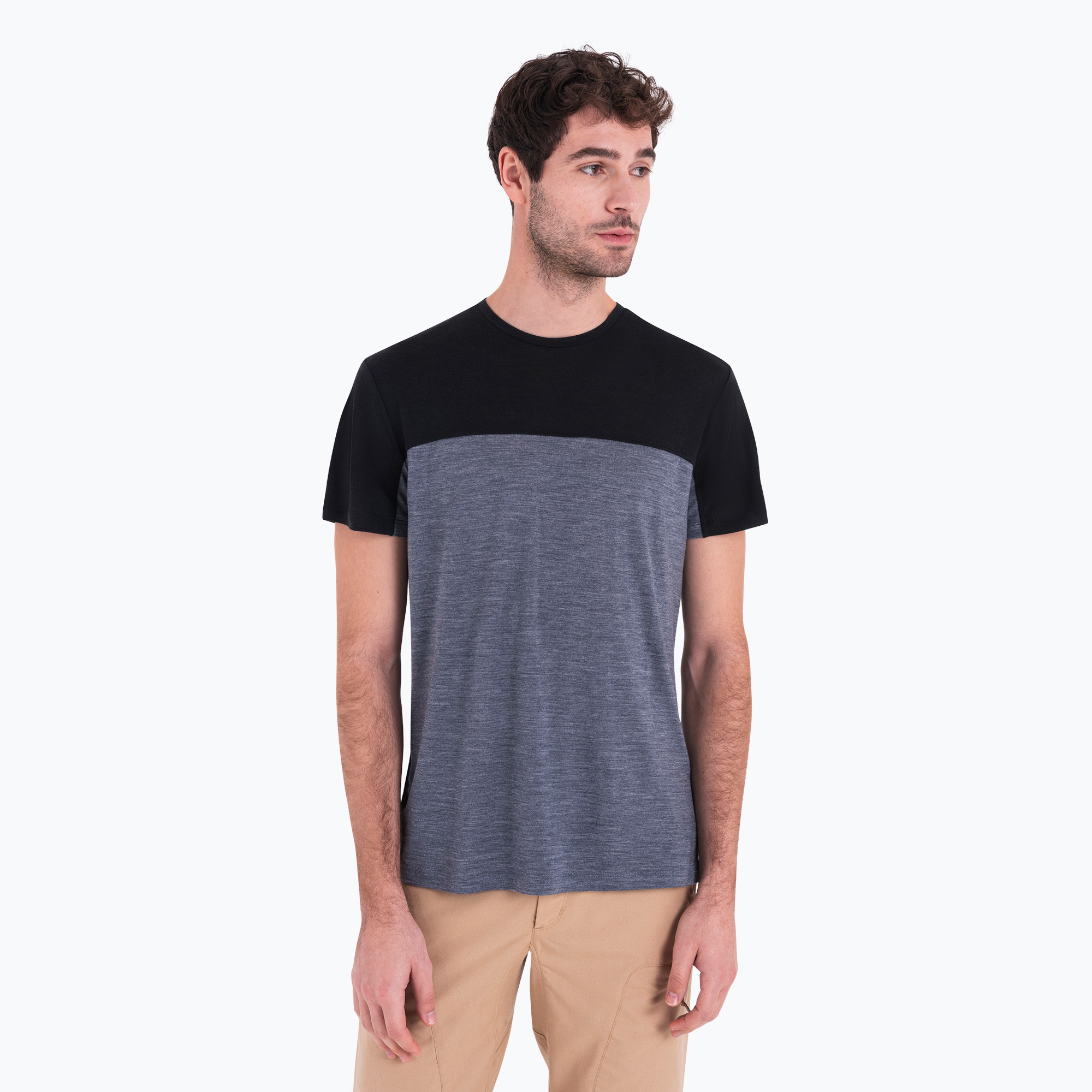 Koszulka trekkingowa męska icebreaker Merino Cool-Lite Sphere III SS Tee Colour Block graphite hthr | WYSYŁKA W 24H | 30 DNI NA ZWROT