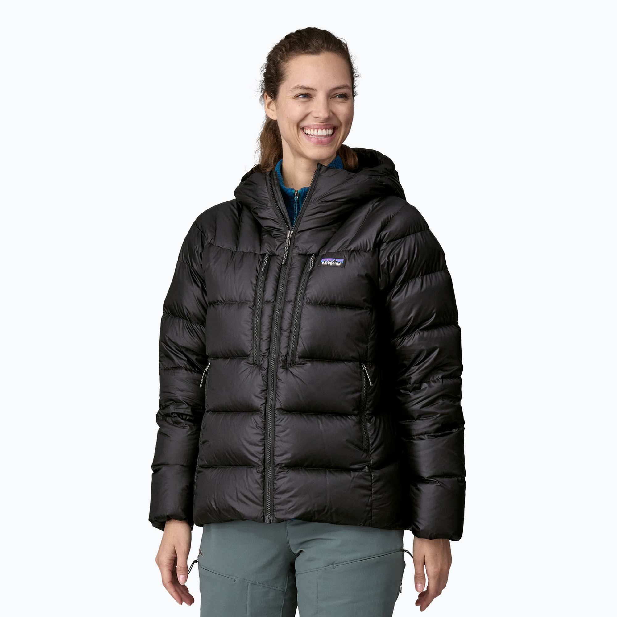 Kurtka puchowa damska Patagonia Fitz Roy Down Hoody black | WYSYŁKA W 24H | 30 DNI NA ZWROT