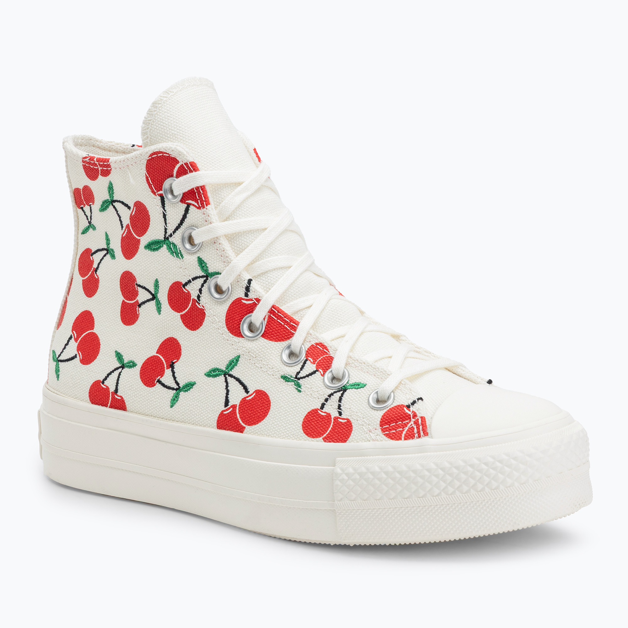 Trampki damskie Converse Chuck Taylor All Star Lift Platform Cherries Hi A08096C egret/red/green 