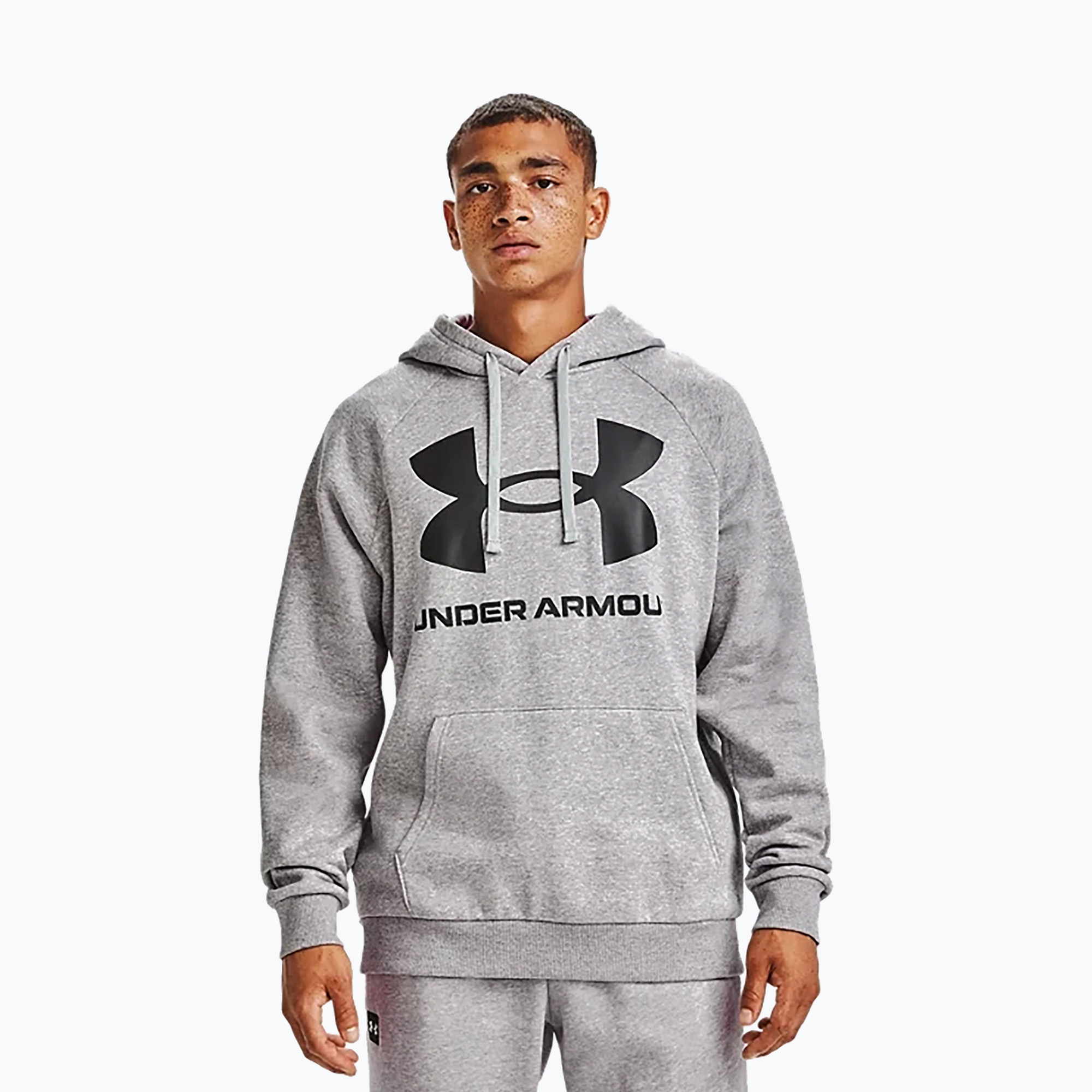 Bluza męska Under Armour Rival Fleece Big Logo HD mod gray light heather/black | WYSYŁKA W 24H | 30 DNI NA ZWROT