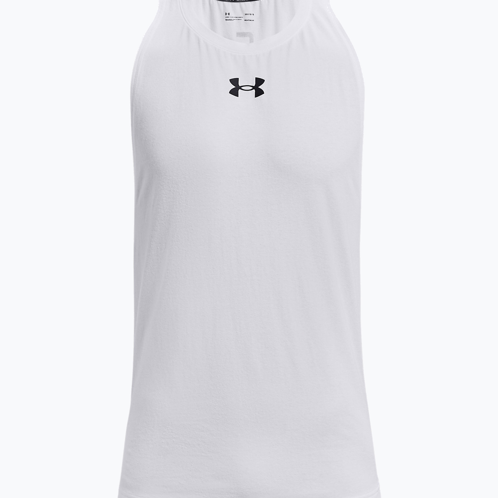 Koszulka koszykarska męska Under Armour Baseline Cotton Tank white/black/black | WYSYŁKA W 24H | 30 DNI NA ZWROT
