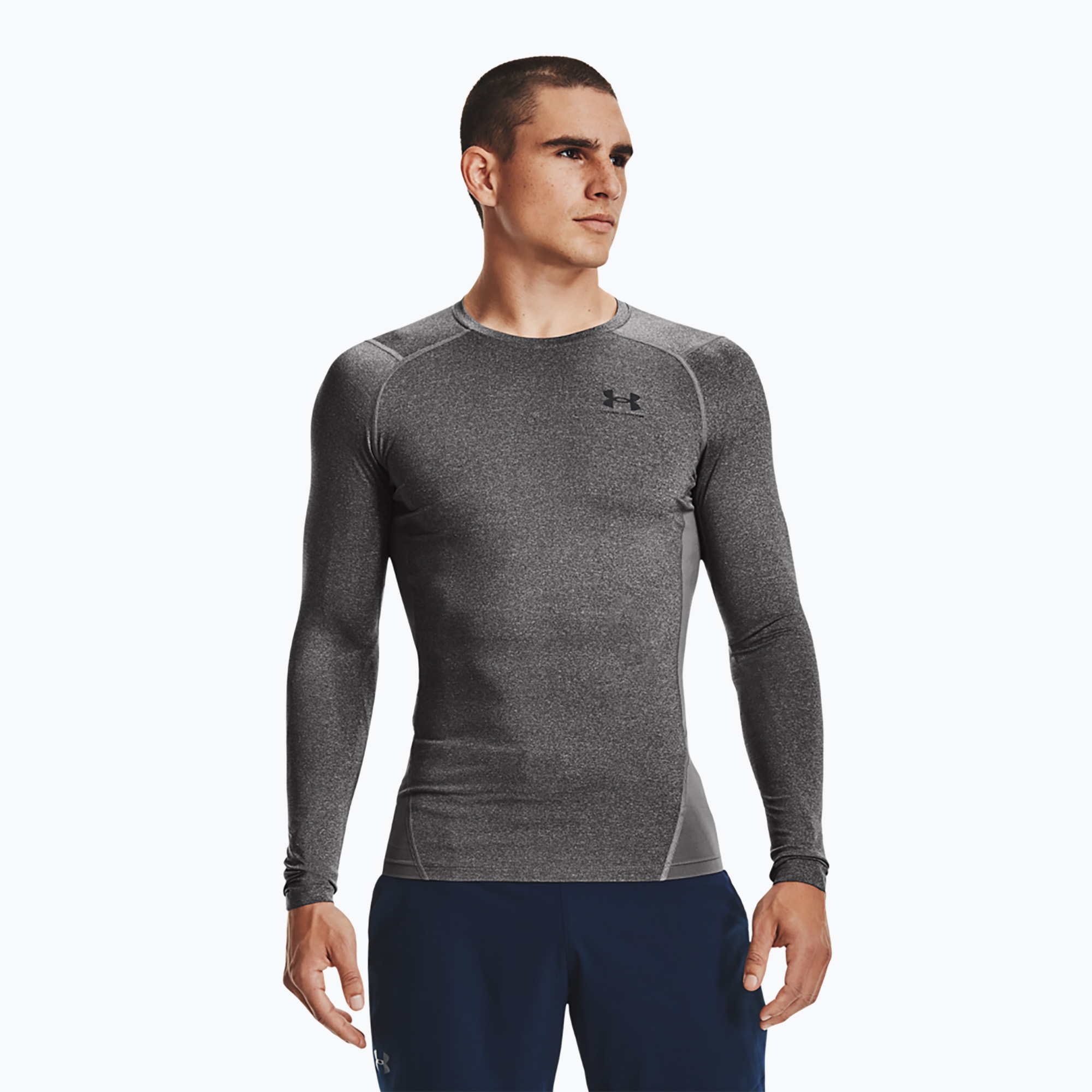 Longsleeve treningowy męski Under Armour HG Armour Comp carbon heather/black | WYSYŁKA W 24H | 30 DNI NA ZWROT