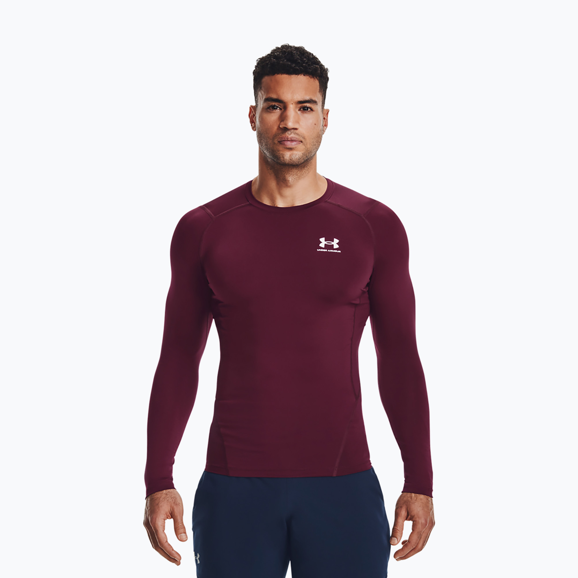 Longsleeve treningowy męski Under Armour HG Armour Comp maroon/white | WYSYŁKA W 24H | 30 DNI NA ZWROT