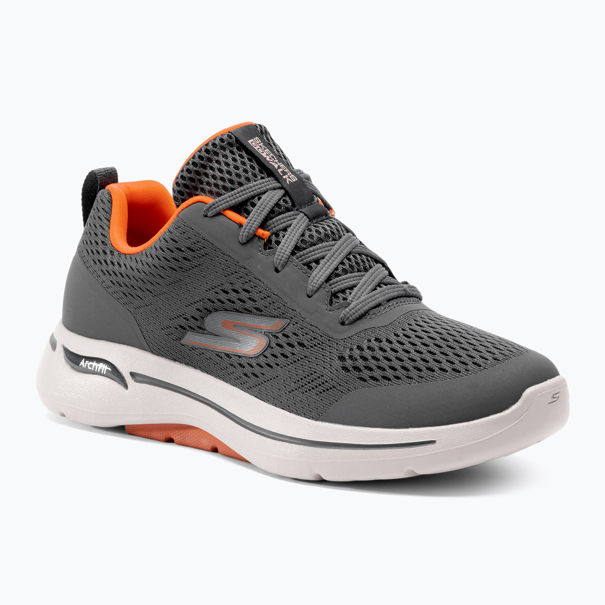 Buty męskie SKECHERS Go Walk Arch Fit Idyllic charcoal/white/orange | WYSYŁKA W 24H | 30 DNI NA ZWROT