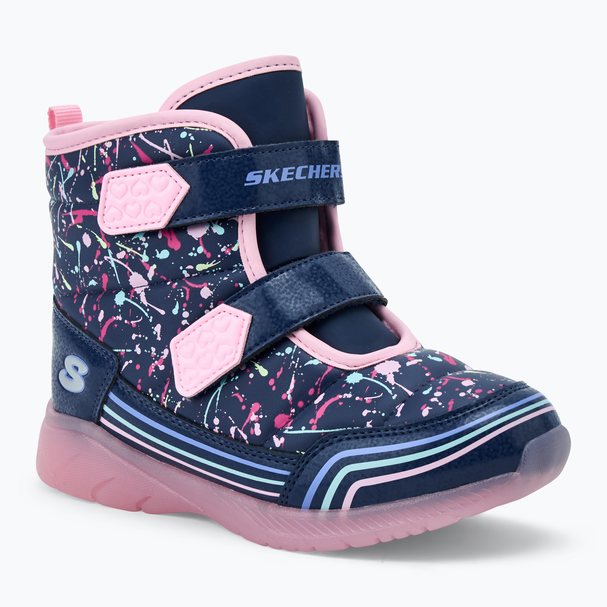 Śniegowce dziecięce SKECHERS Illumi Brights Power Paint navy/pink | WYSYŁKA W 24H | 30 DNI NA ZWROT