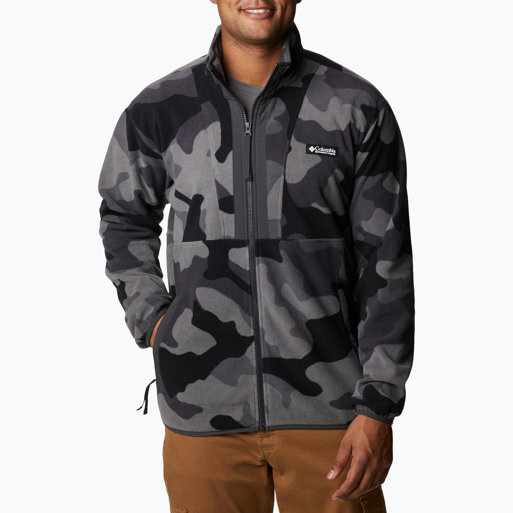 Bluza polarowa męska Columbia Back Bowl black mod camo/shark 