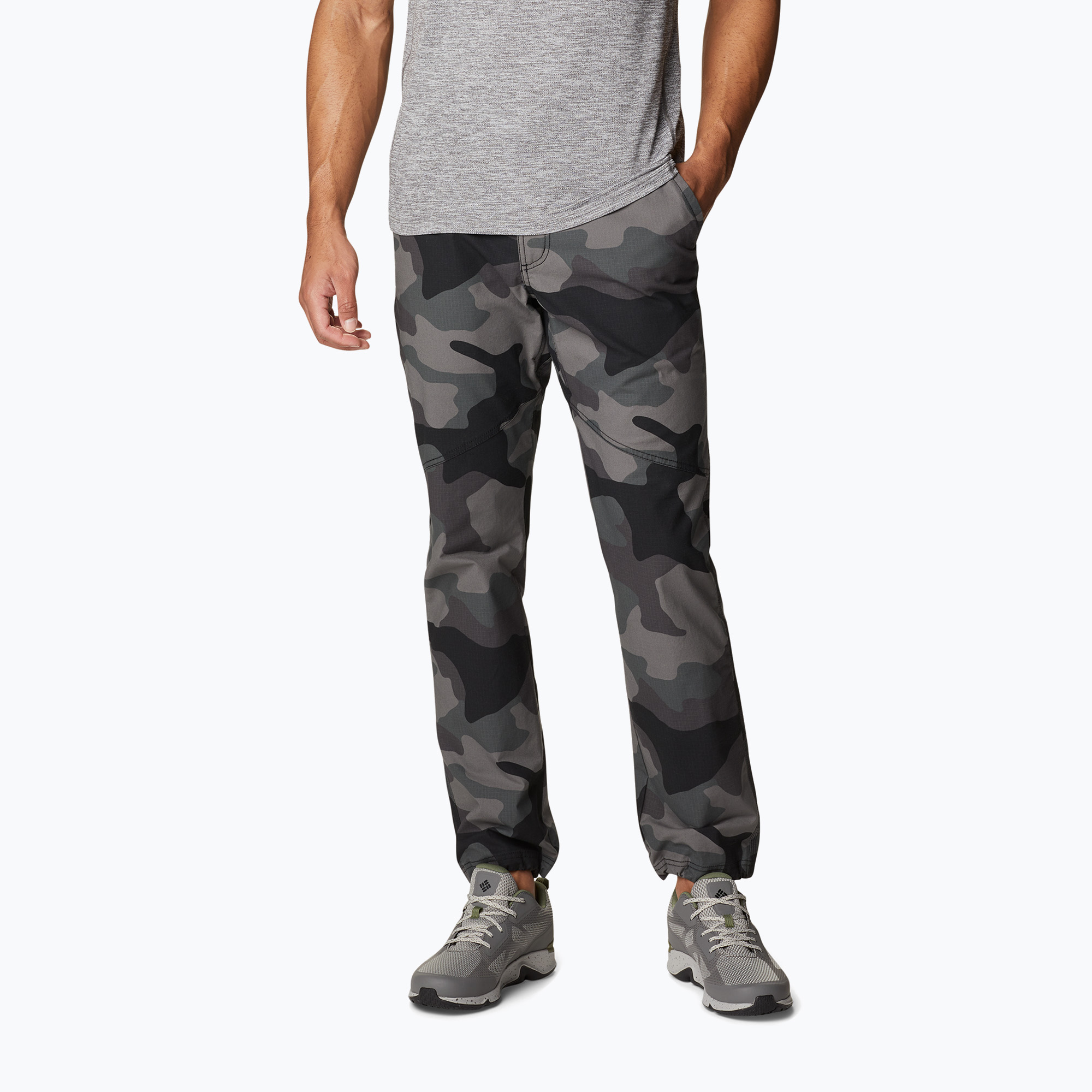 Spodnie trekkingowe męskie Columbia Wallowa Belted black mod camo | WYSYŁKA W 24H | 30 DNI NA ZWROT