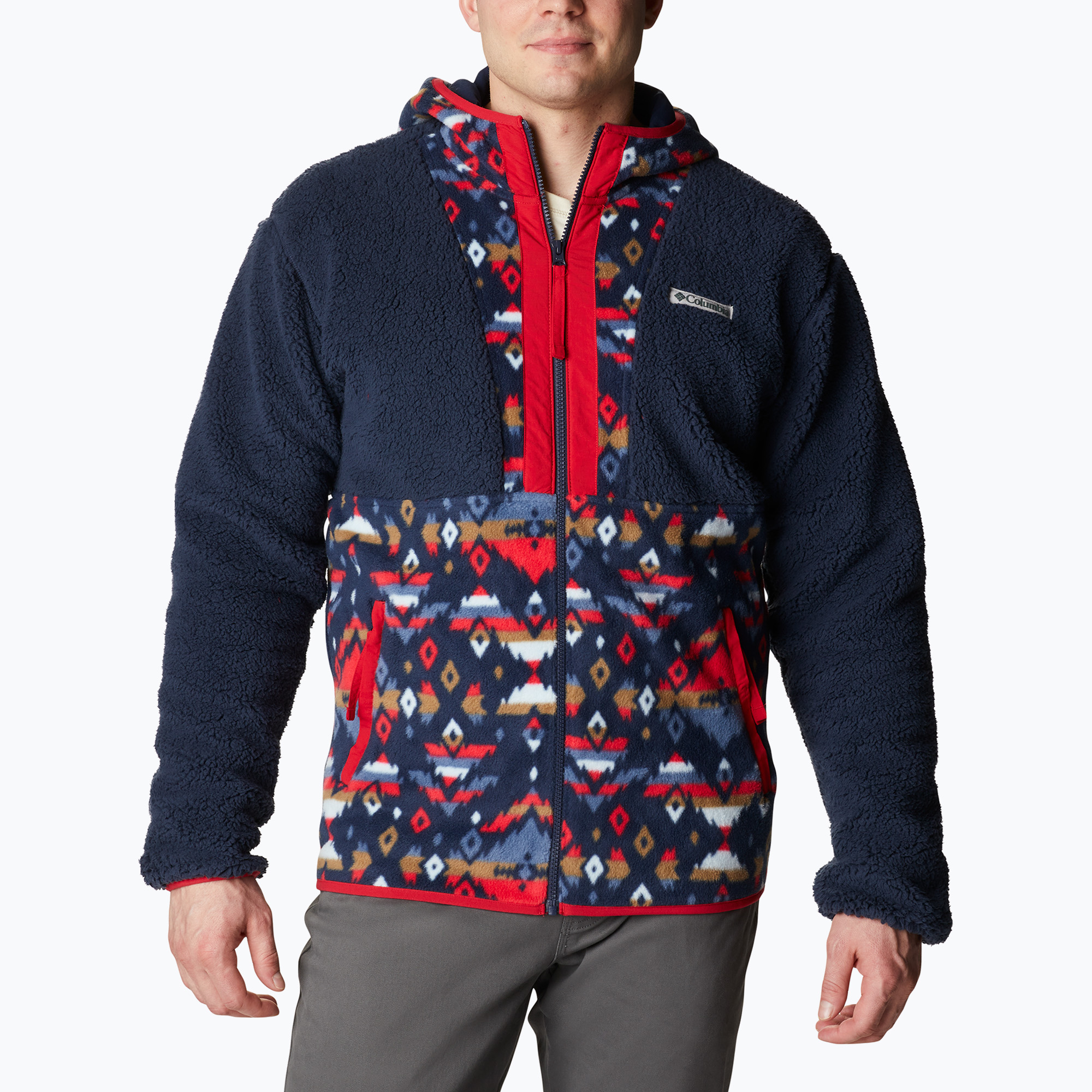 Bluza polarowa męska Columbia Backbowl Sherpa coll navy/coll navy rocky mtn print | WYSYŁKA W 24H | 30 DNI NA ZWROT