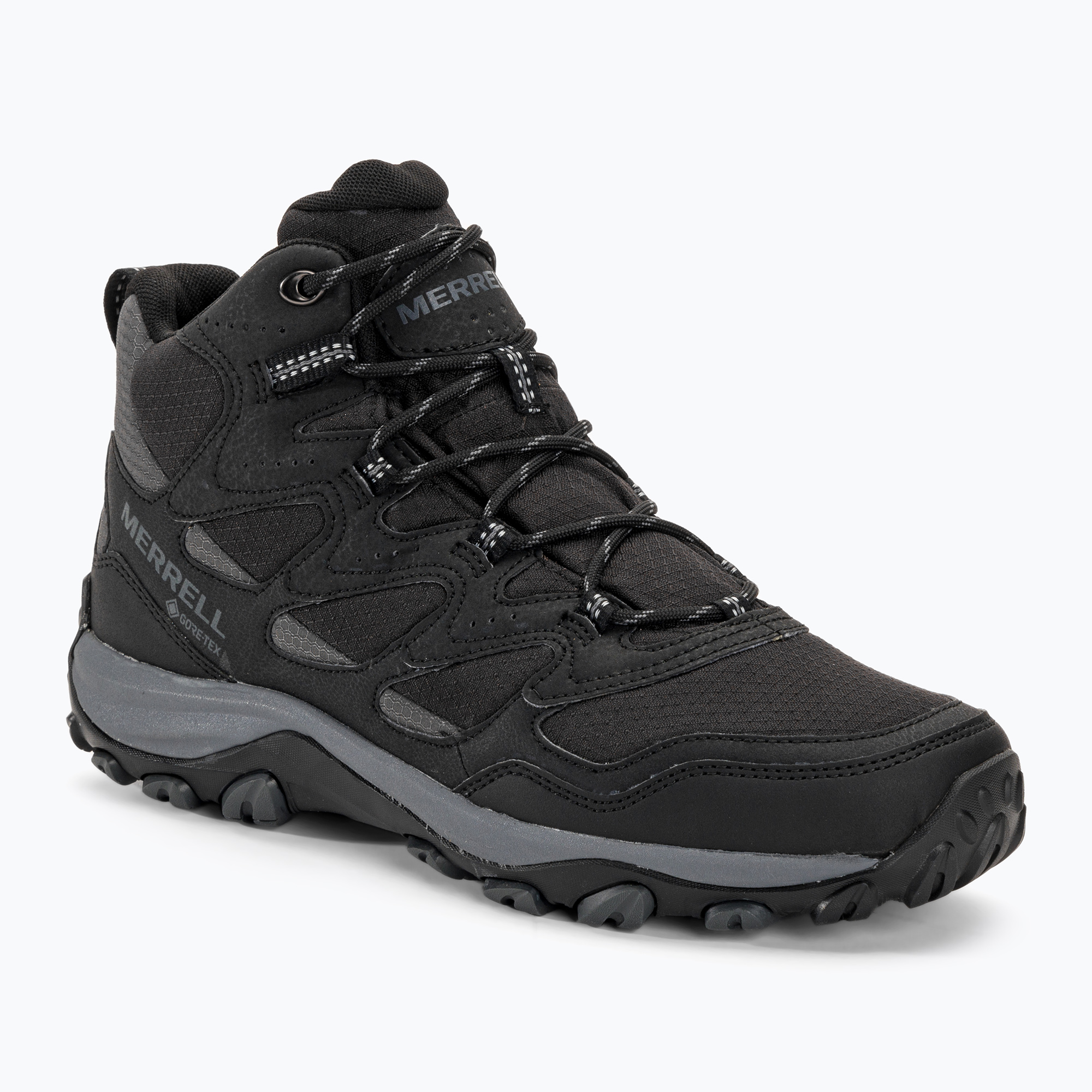 Zdjęcia - Buty trekkingowe MERRELL Buty turystyczne męskie  West Rim Sport Mid GTX black | WYSYŁKA W 2 