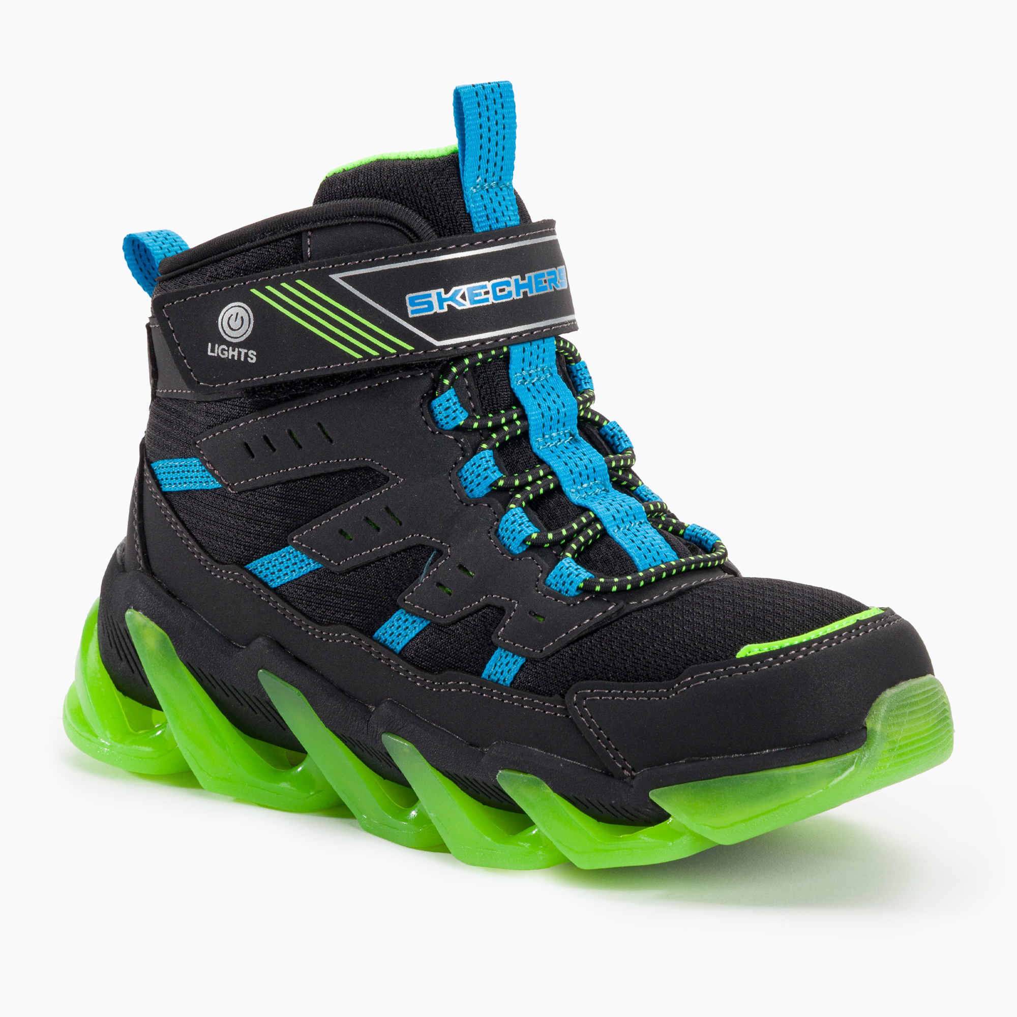 Buty dziecięce SKECHERS Mega-Surge Flash Breeze black/blue/lime | WYSYŁKA W 24H | 30 DNI NA ZWROT