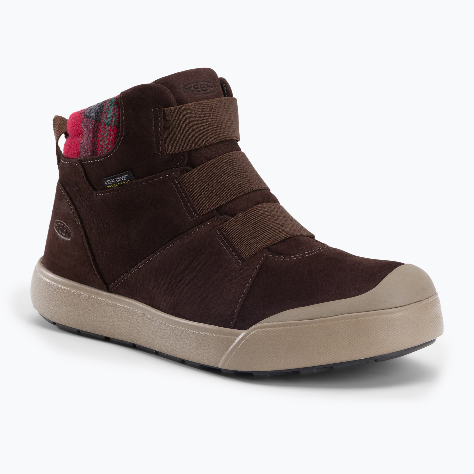 Buty damskie KEEN Elle Winter Mid WP coffee bean/red plaid | WYSYŁKA W 24H | 30 DNI NA ZWROT