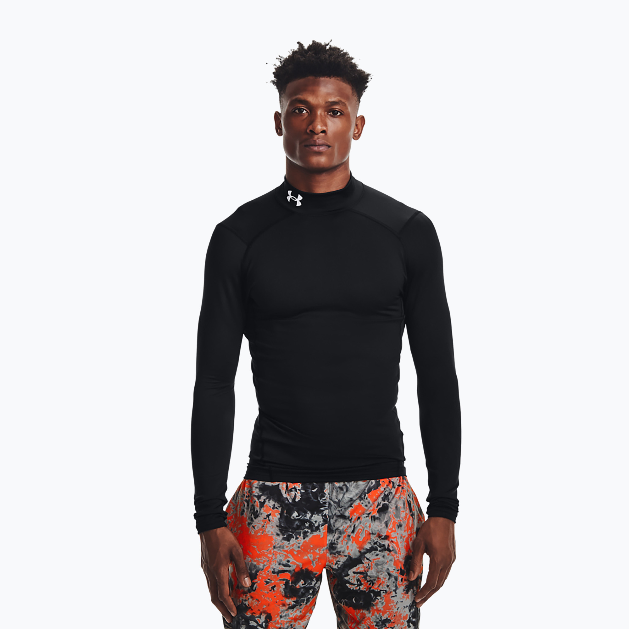 Longsleeve treningowy męski Under Armour Comp Mock UA Armour black/white 