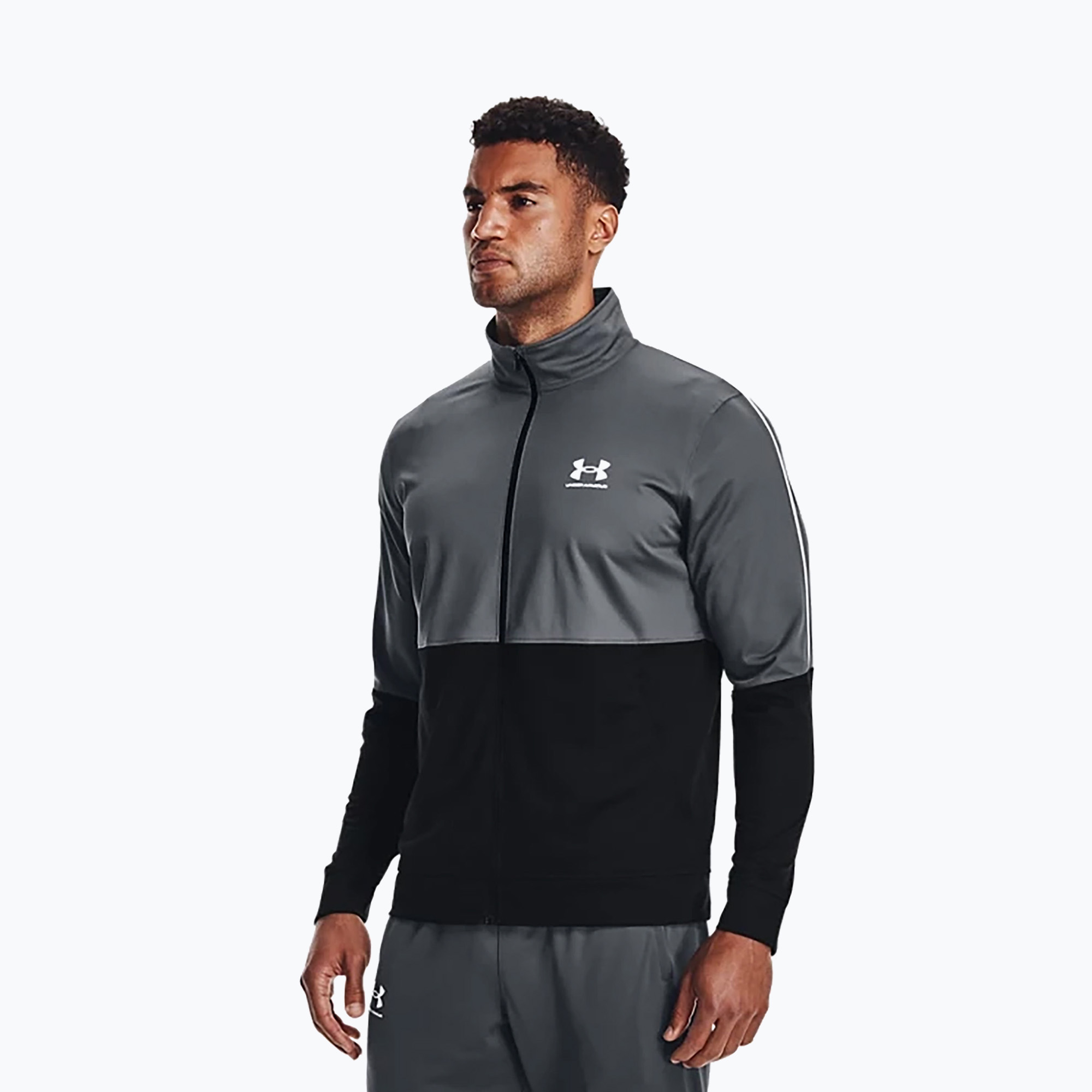 Bluza męska Under Armour UA Pique Track pitch gray/white | WYSYŁKA W 24H | 30 DNI NA ZWROT