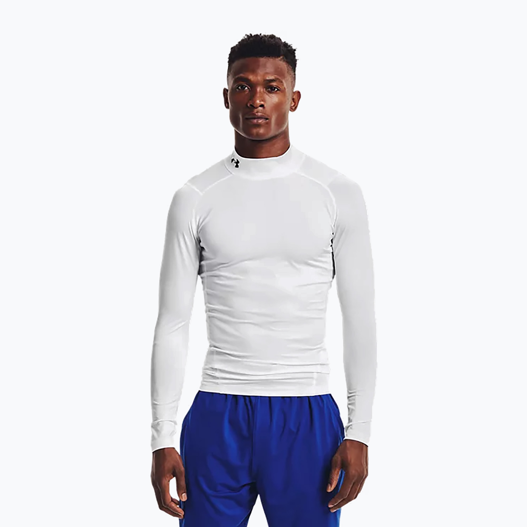 Longsleeve treningowy męski Under Armour HG Armour Comp Mock white/black | WYSYŁKA W 24H | 30 DNI NA ZWROT