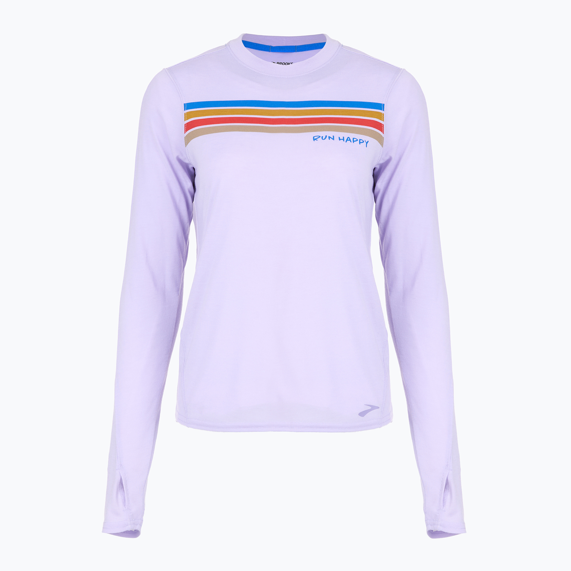 Koszulka do biegania damska Brooks Distance Graphic heather violet dash/stripe 
