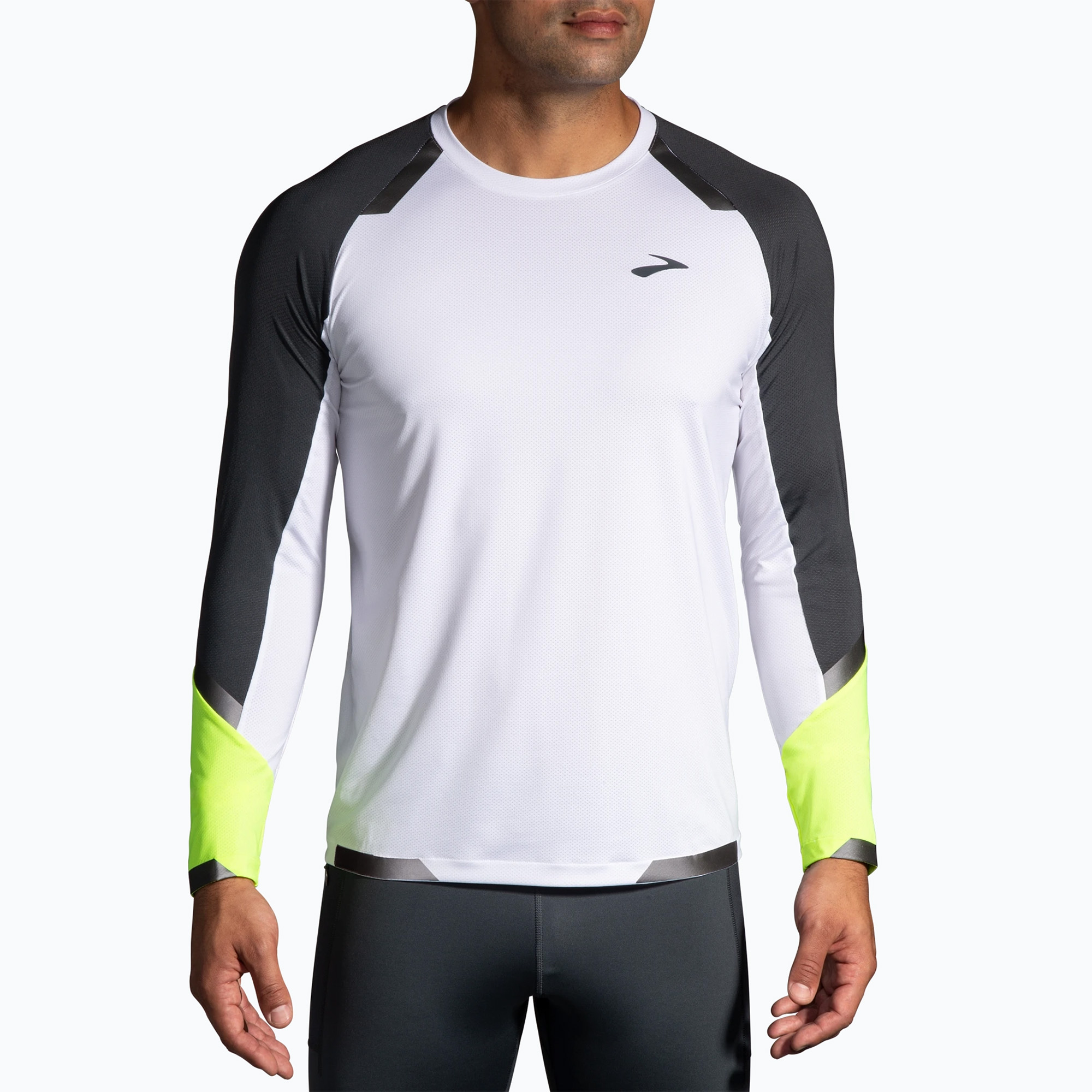 Longsleeve do biegania męski Brooks Run Visible white/asphalt/nightlife | WYSYŁKA W 24H | 30 DNI NA ZWROT