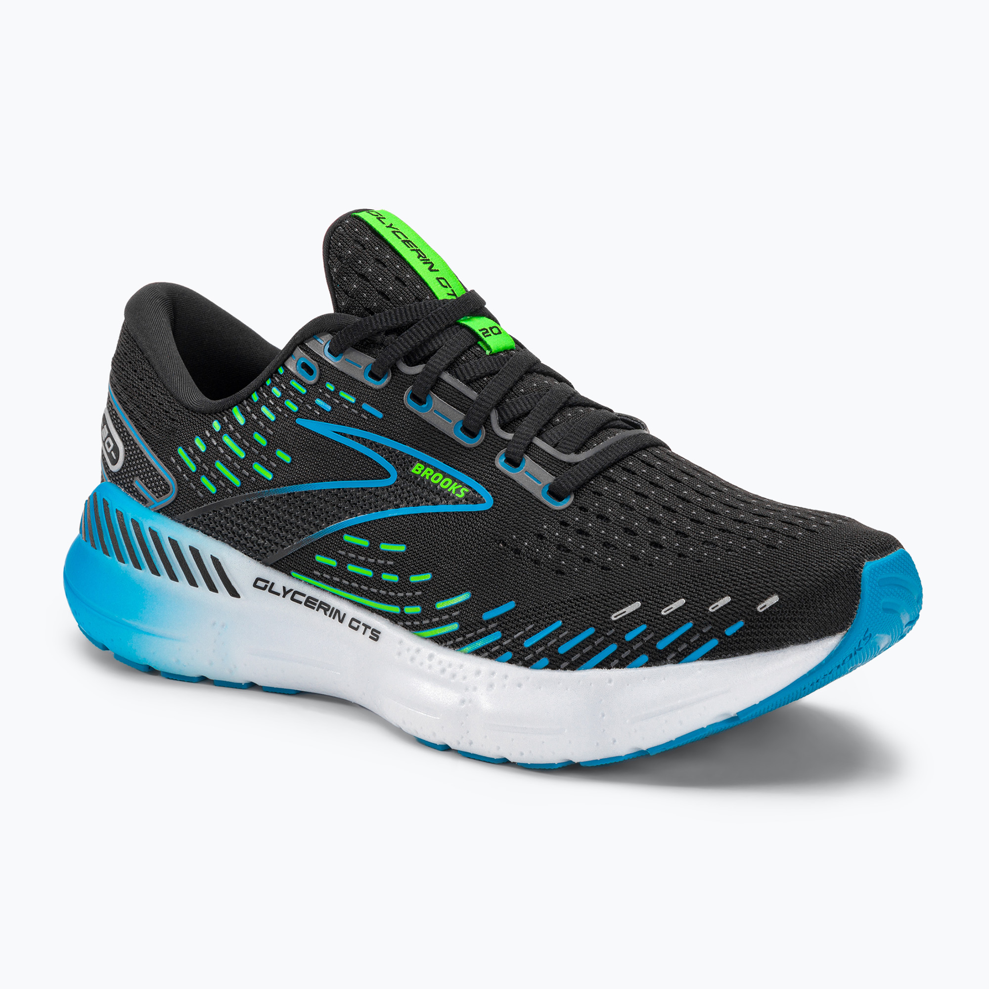Buty do biegania męskie Brooks Glycerin GTS 20 black/hawaiian ocean/green | WYSYŁKA W 24H | 30 DNI NA ZWROT