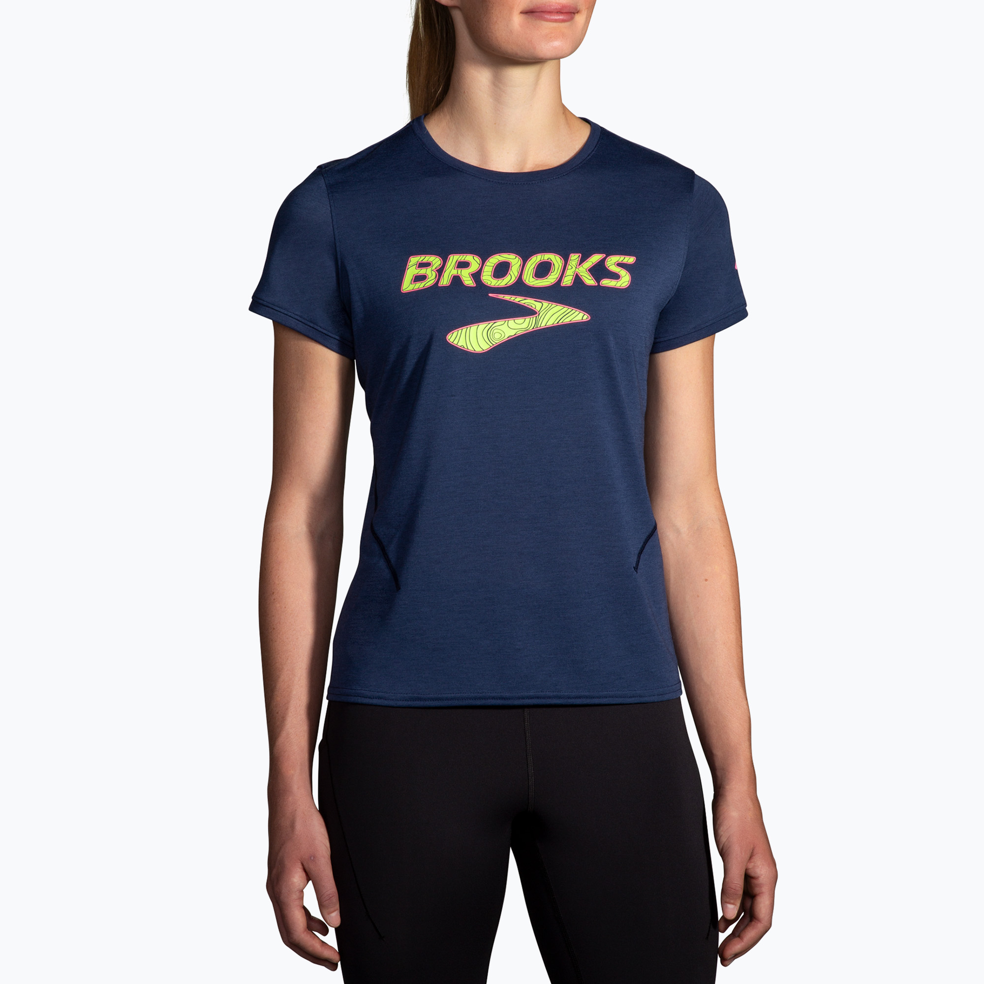 Koszulka do biegania damska Brooks Distance 3.0 ocean/brooks | WYSYŁKA W 24H | 30 DNI NA ZWROT