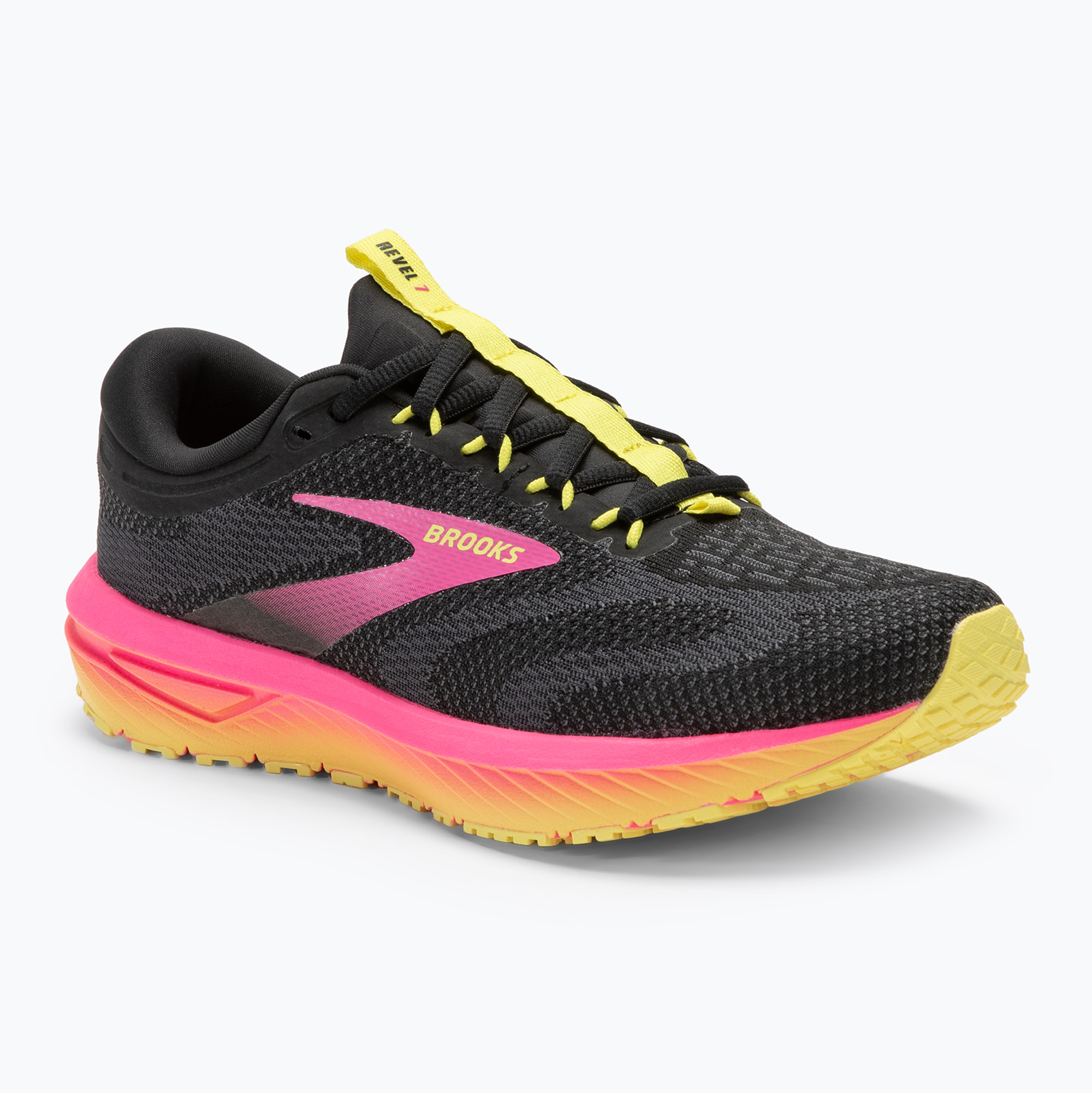 Buty do biegania damskie Brooks Revel 7 black/pink/lemon tonic | WYSYŁKA W 24H | 30 DNI NA ZWROT