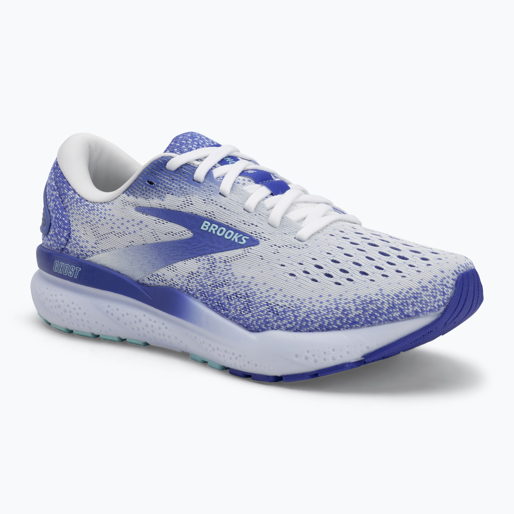 Buty do biegania damskie Brooks Ghost 16 white/amparo blue/limpet shell 