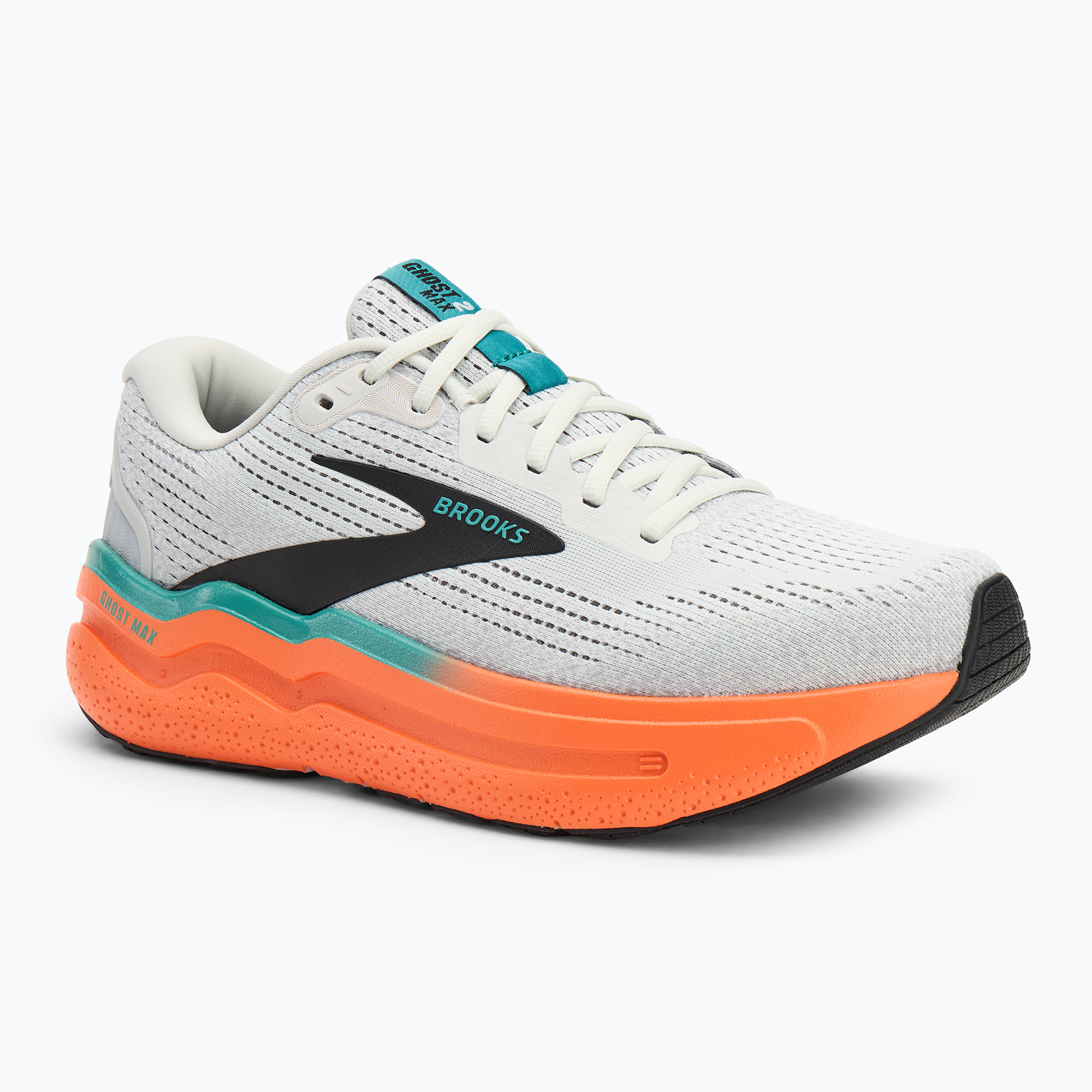 Buty do biegania męskie Brooks Ghost Max 2 oyster mushroom/orange /teal | WYSYŁKA W 24H | 30 DNI NA ZWROT