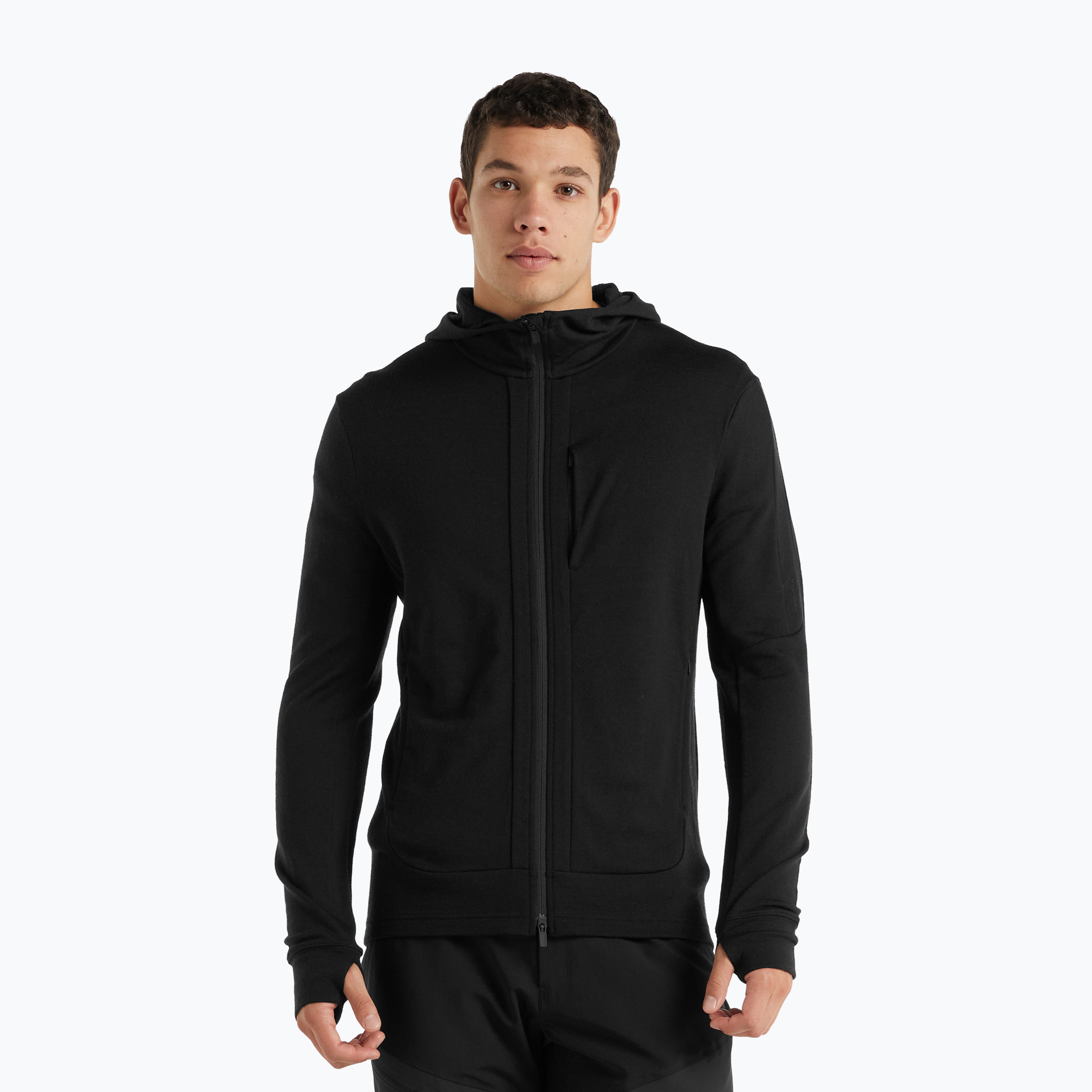 Bluza trekkingowa męska icebreaker Quantum III Zip Hood black | WYSYŁKA W 24H | 30 DNI NA ZWROT