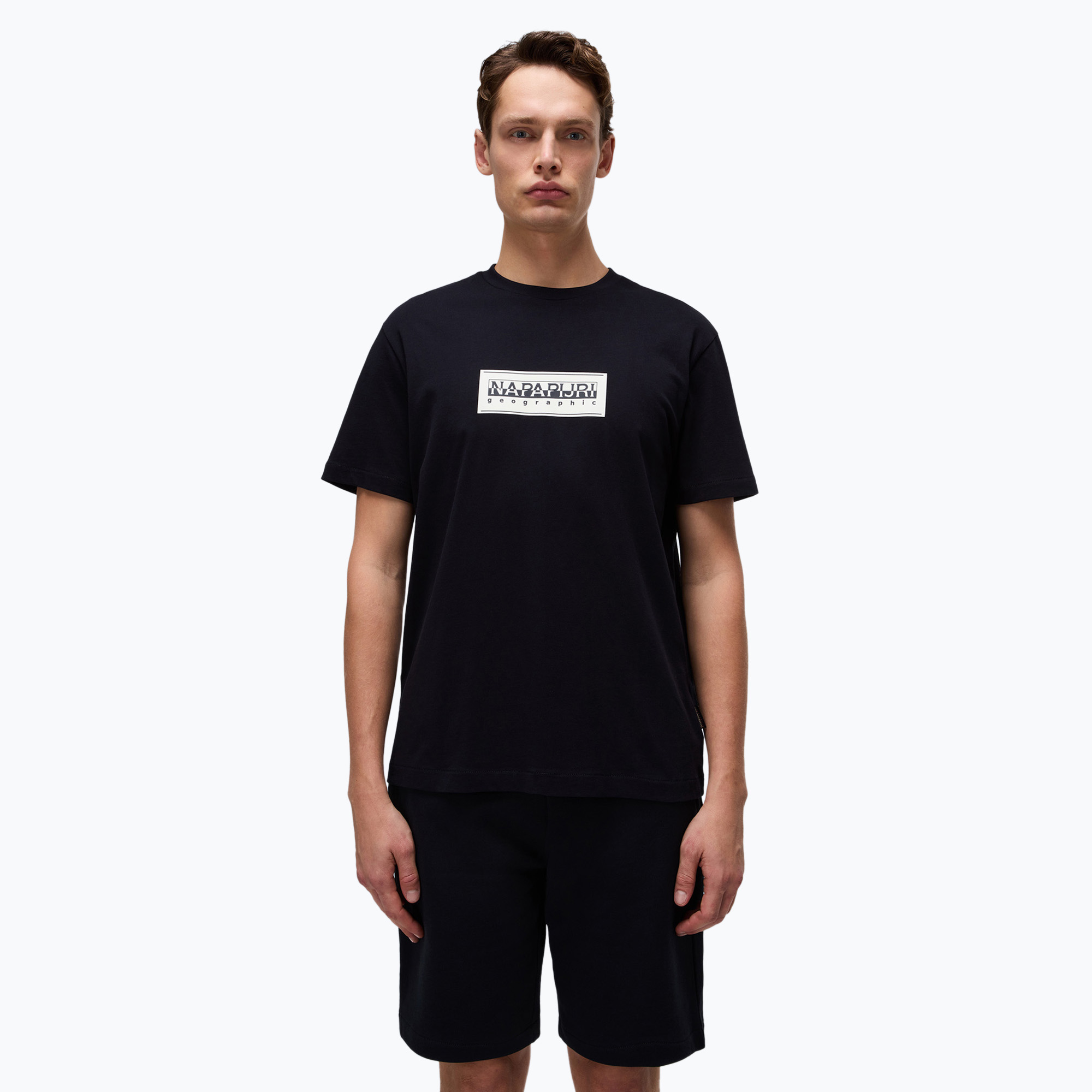 Koszulka męska Napapijri S-Box Logo black 041 | WYSYŁKA W 24H | 30 DNI NA ZWROT