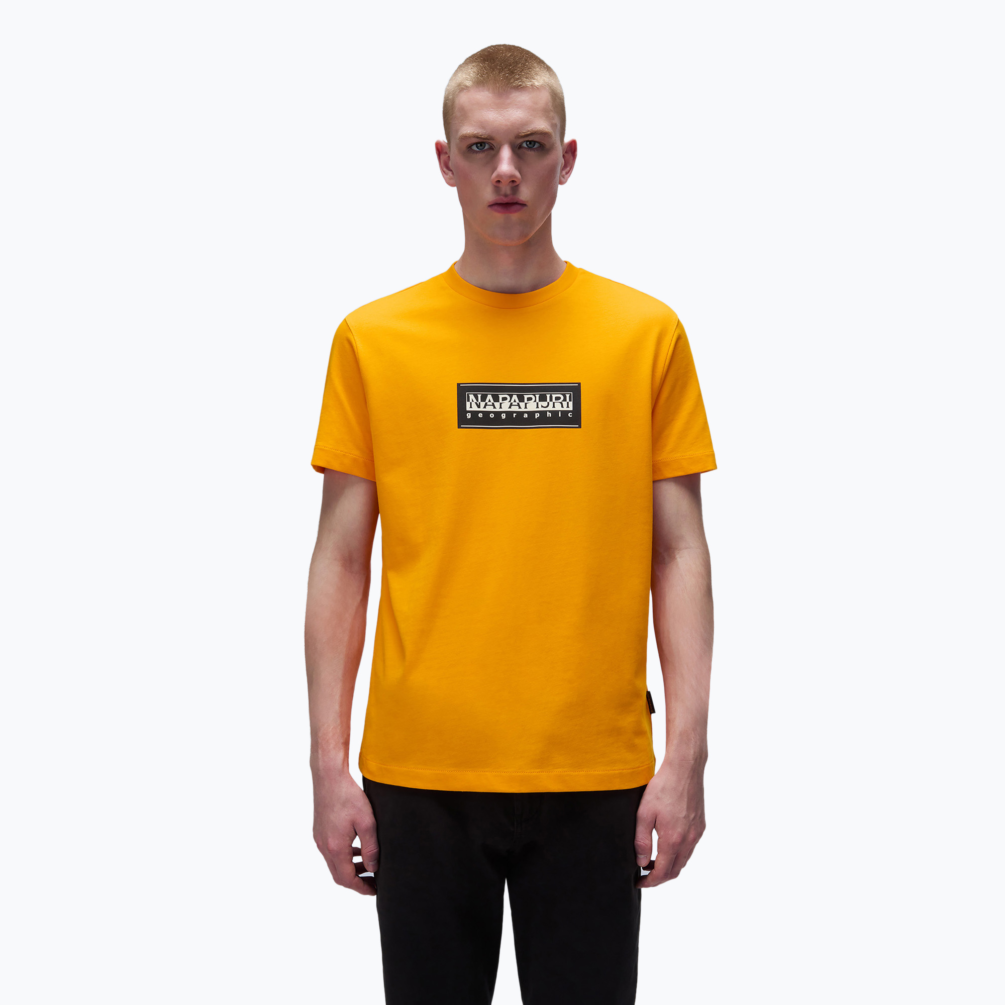 Koszulka męska Napapijri S-Box Logo orange marigold | WYSYŁKA W 24H | 30 DNI NA ZWROT