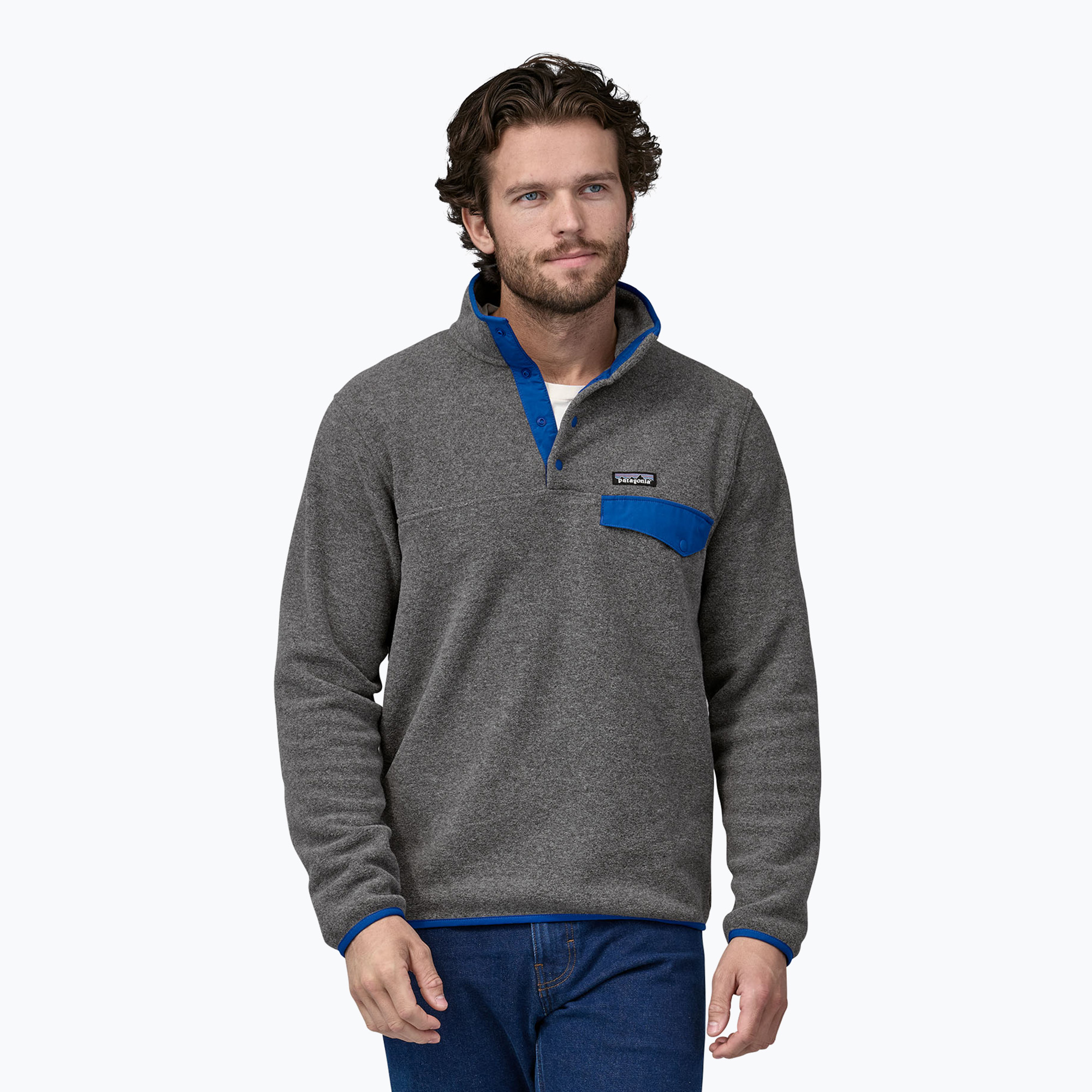 Bluza trekkingowa męska Patagonia LW Synch Snap-T P/O nickel w/passage blue | WYSYŁKA W 24H | 30 DNI NA ZWROT