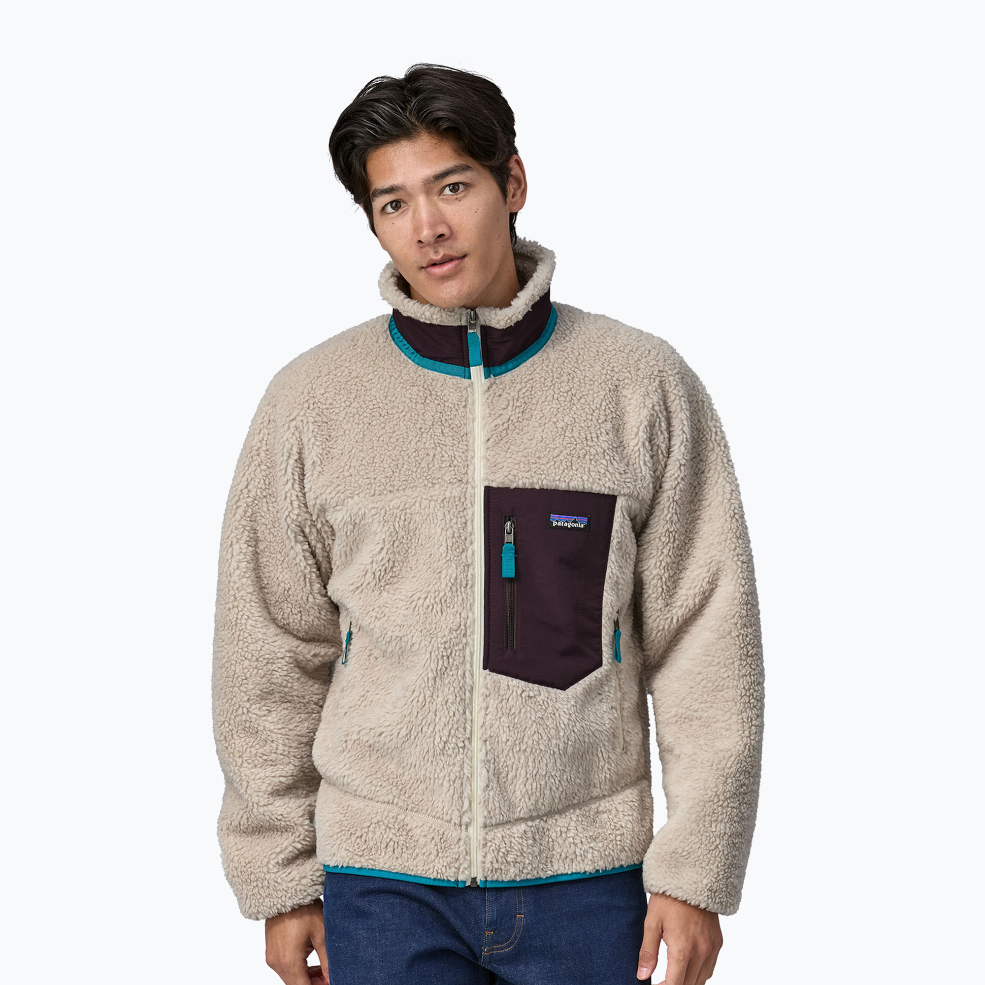 Bluza polarowa męska Patagonia Classic Retro-X natural w/obsidian plum | WYSYŁKA W 24H | 30 DNI NA ZWROT
